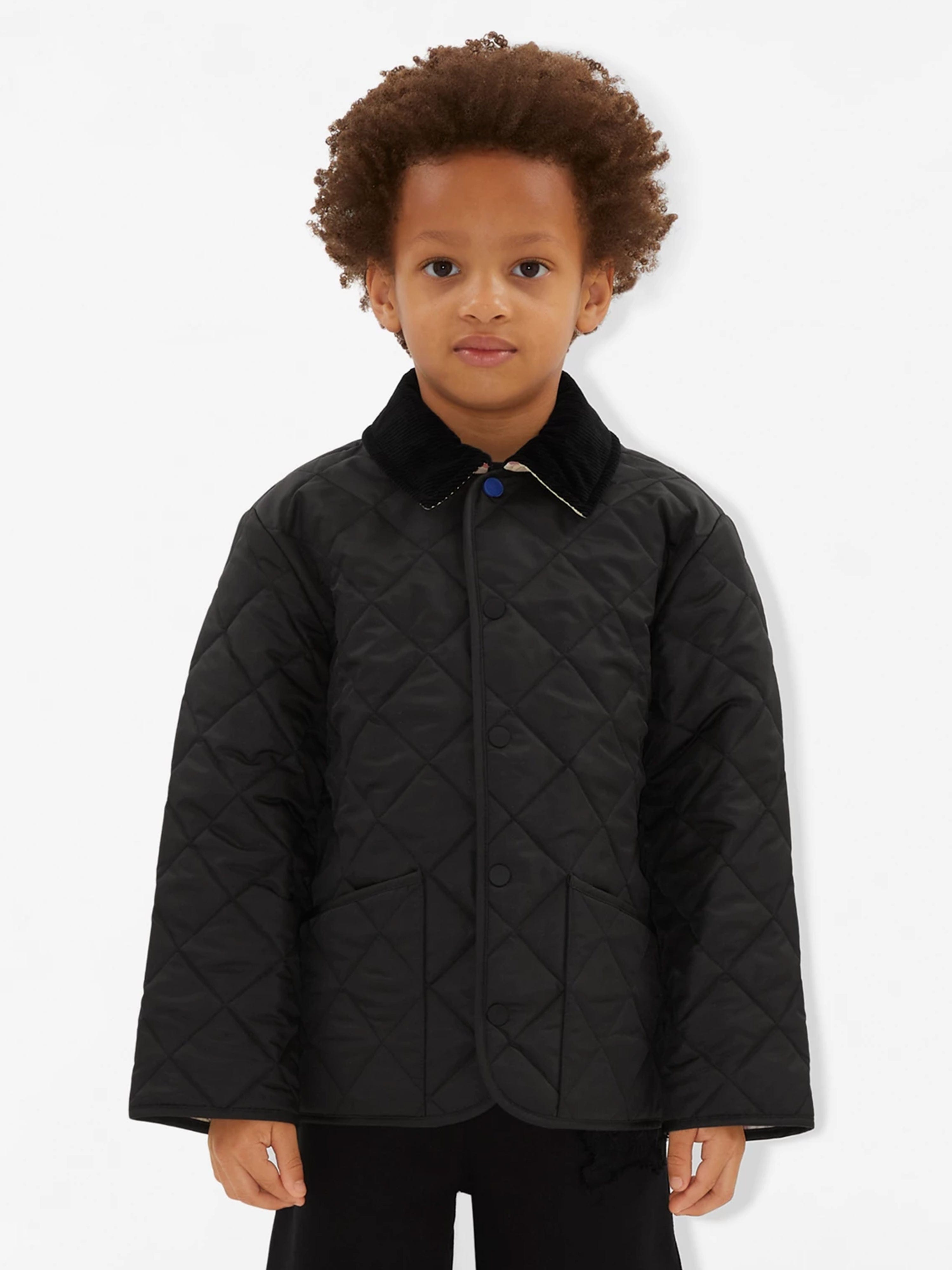 Burberry Boys Indy Quilted Jacket in Black - Main Image
