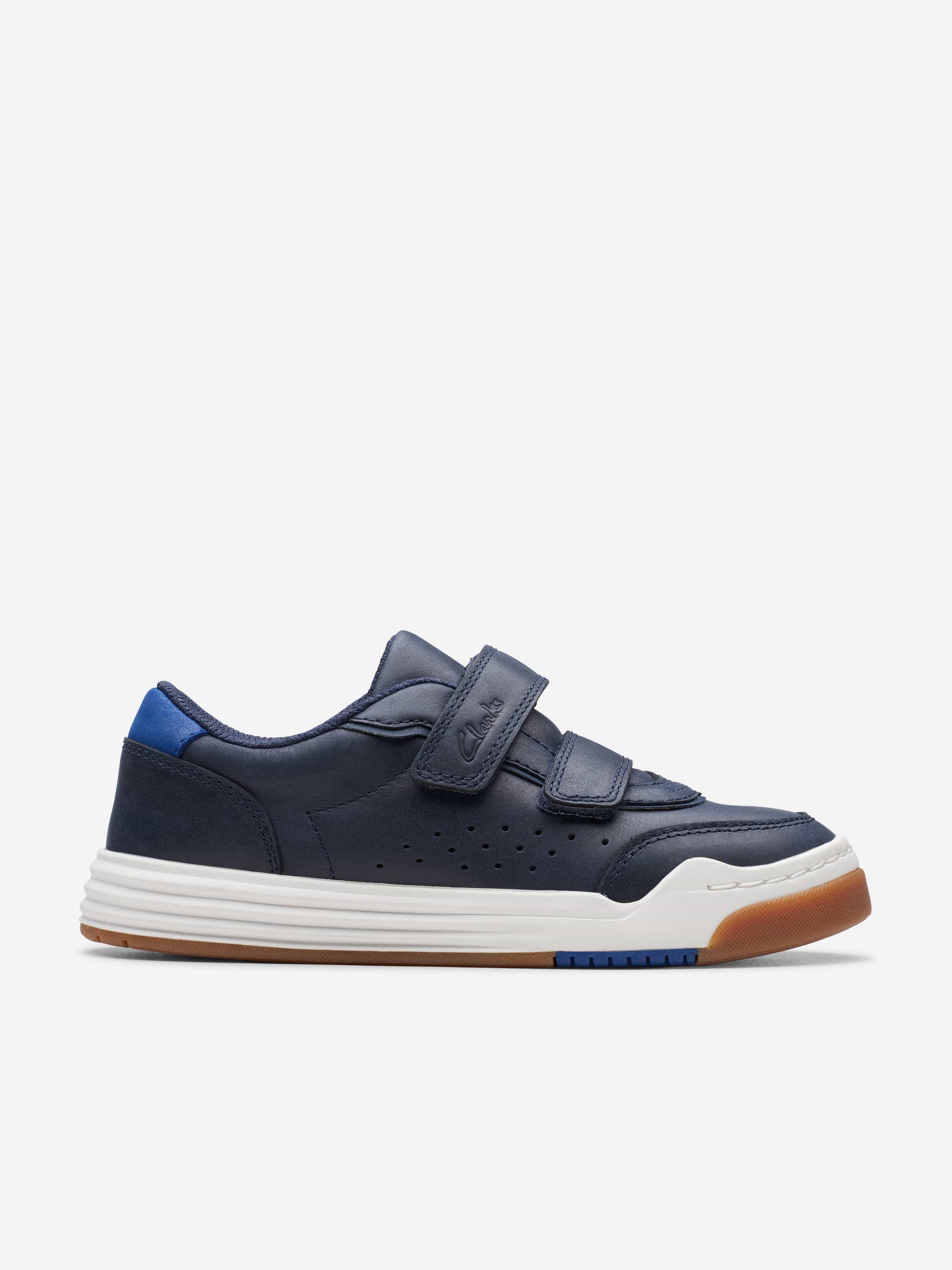Kids Leather Urban Solo Trainers in Navy