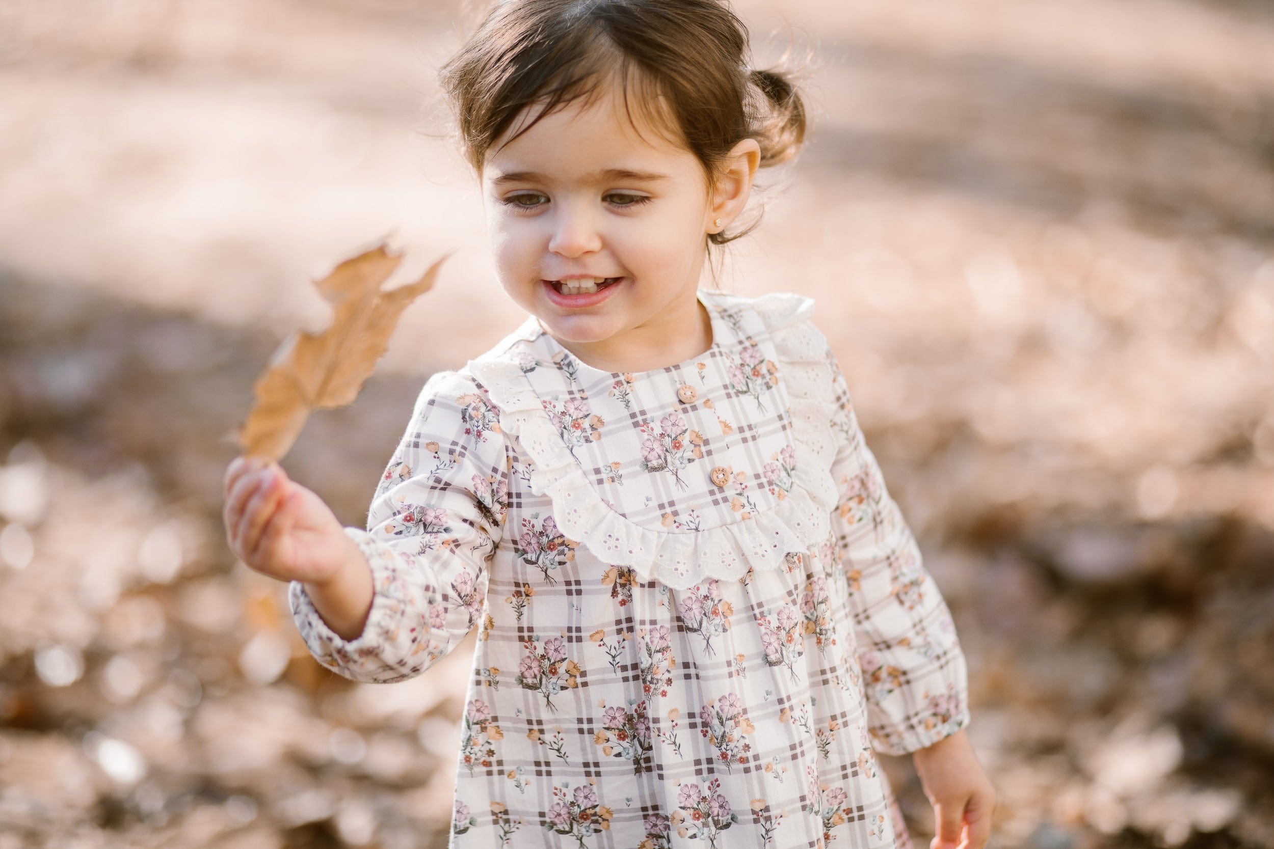 Paz Rodriguez Girls Floral Dress in Ivory