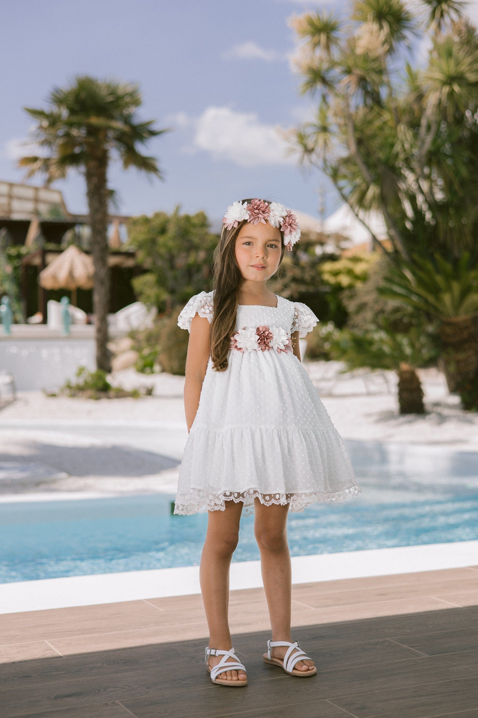 Paz Rodriguez Girls Ceremony Dress in Ivory