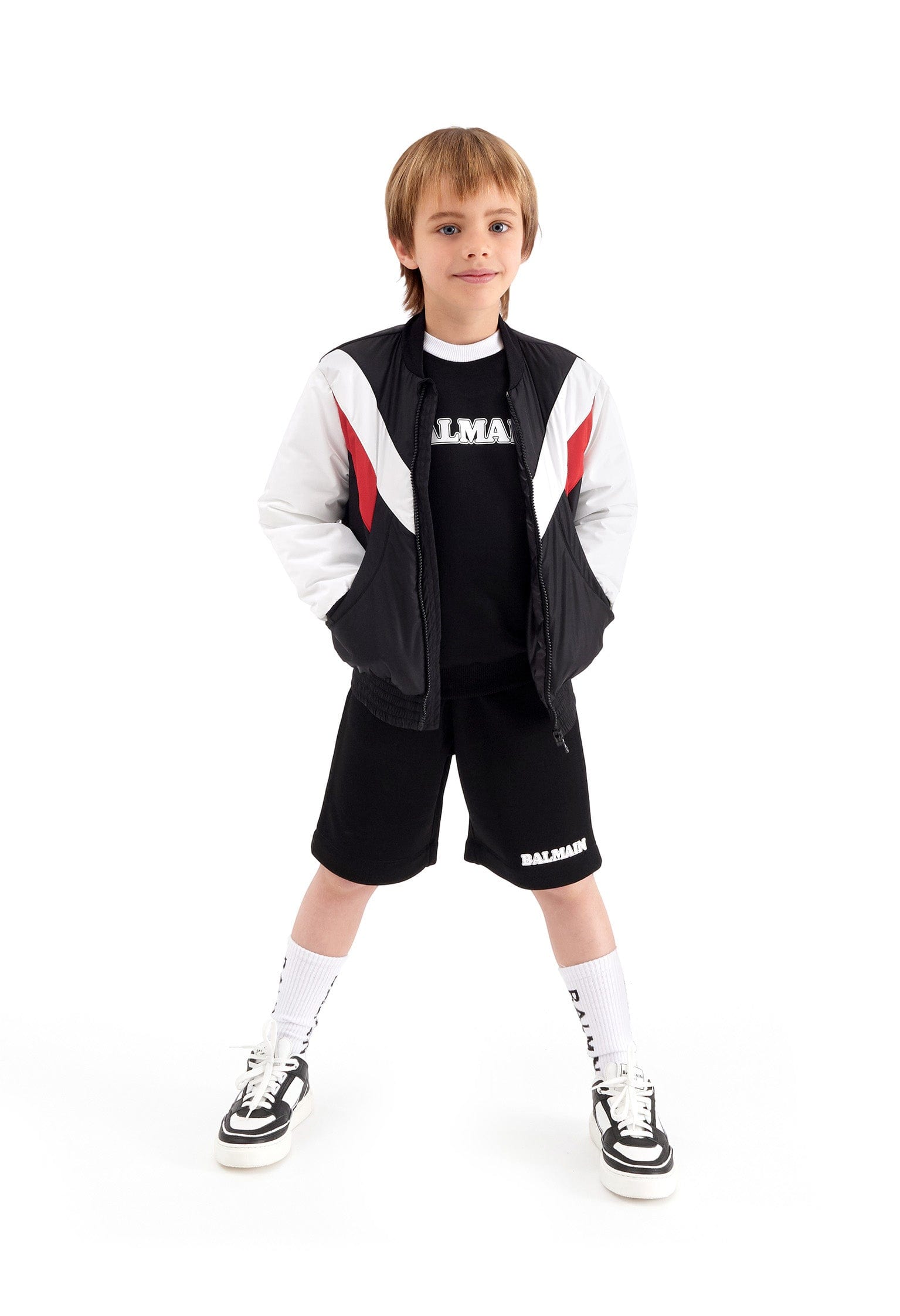 Balmain Boys Logo Jersey Shorts in Black