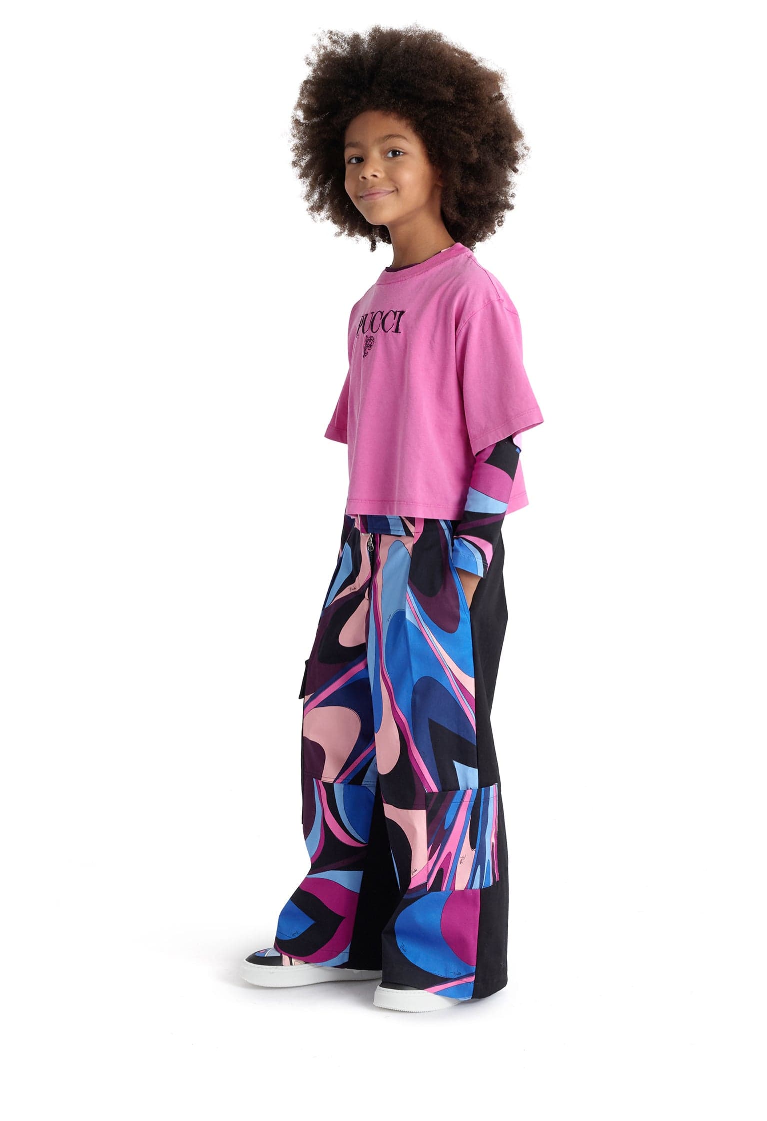 Pucci Girls Logo T-Shirt in Pink