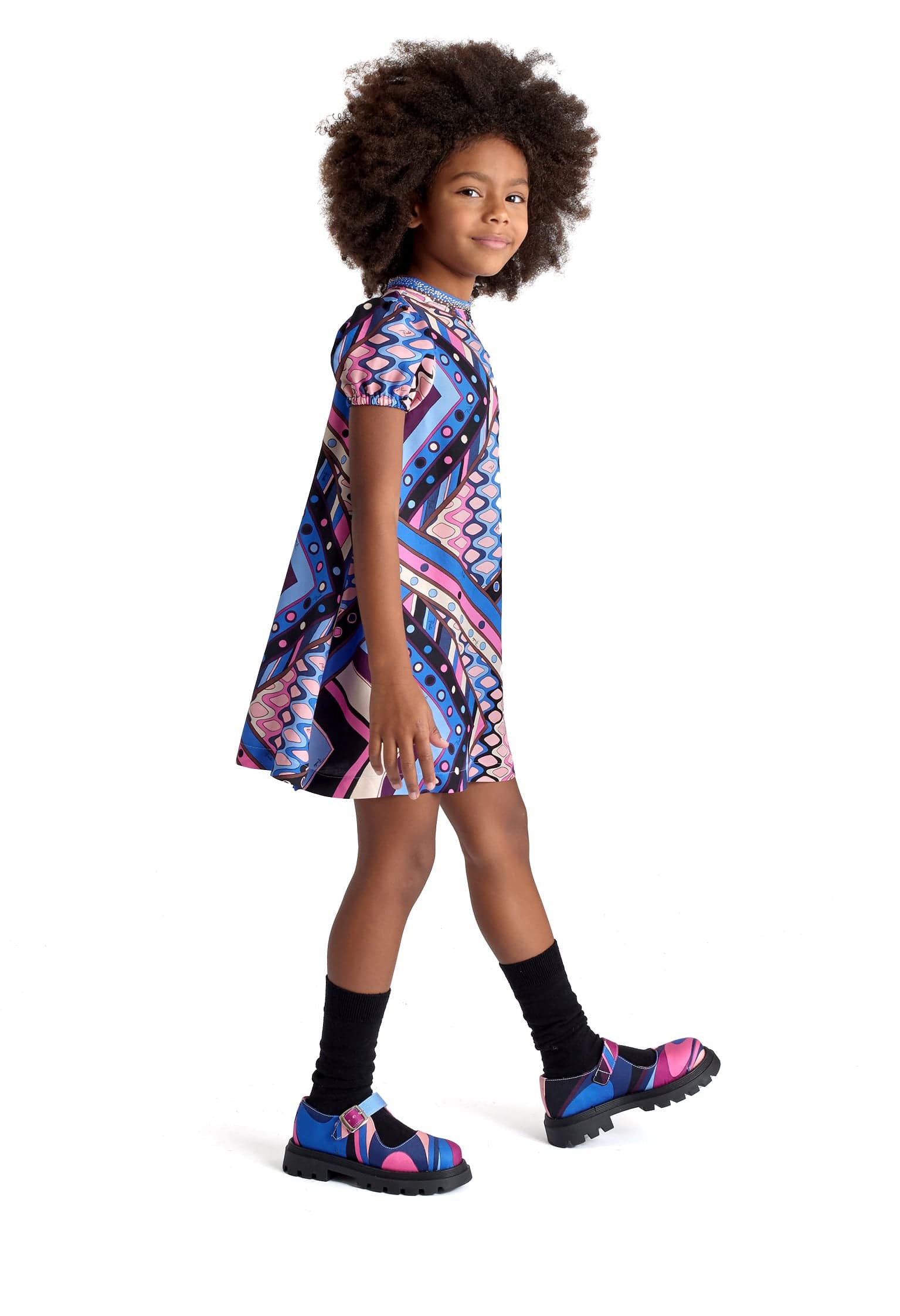 Pucci Girls Vivara Print Dress in Multicolour