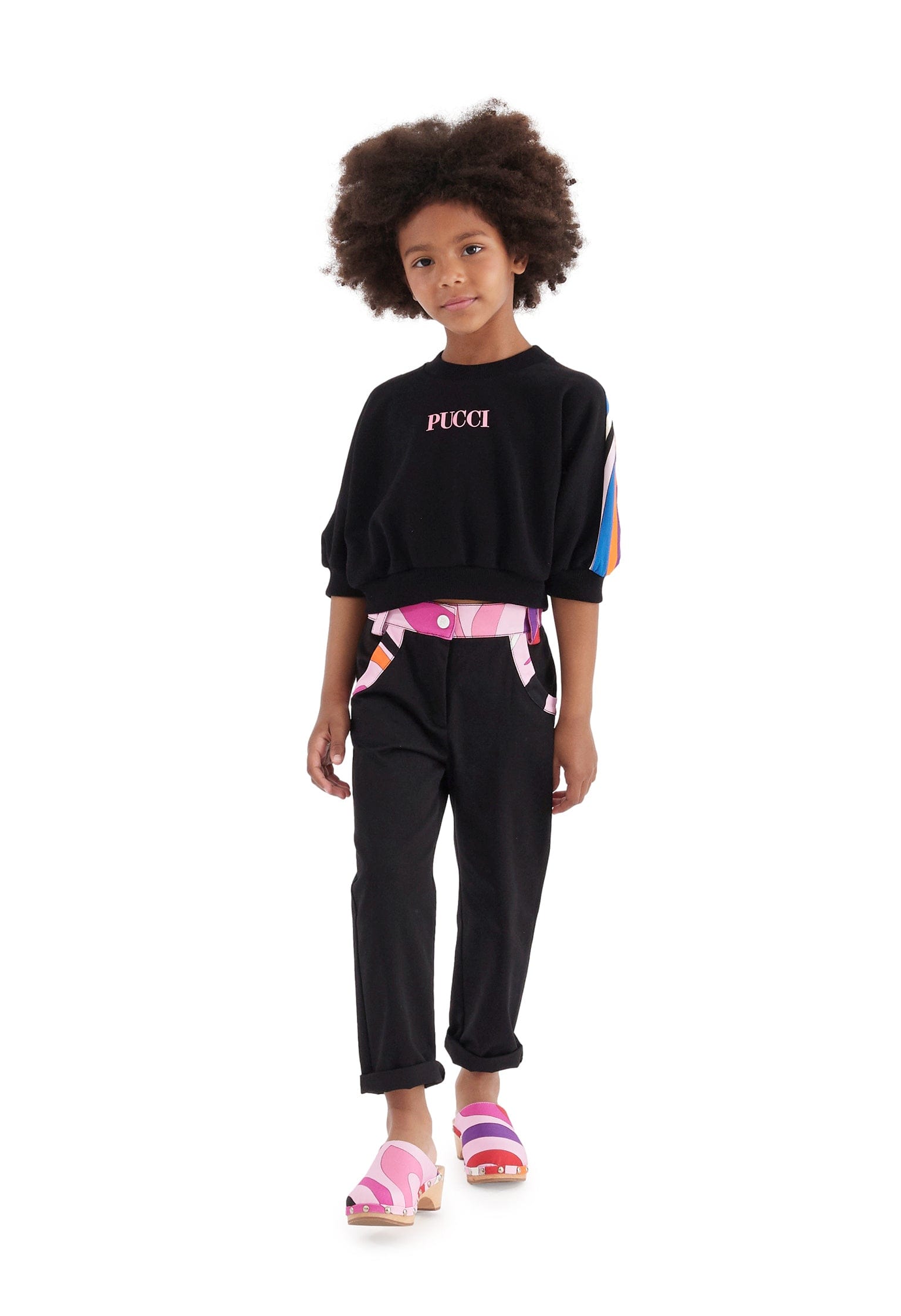 Pucci Girls Logo Sweatshirt in Black