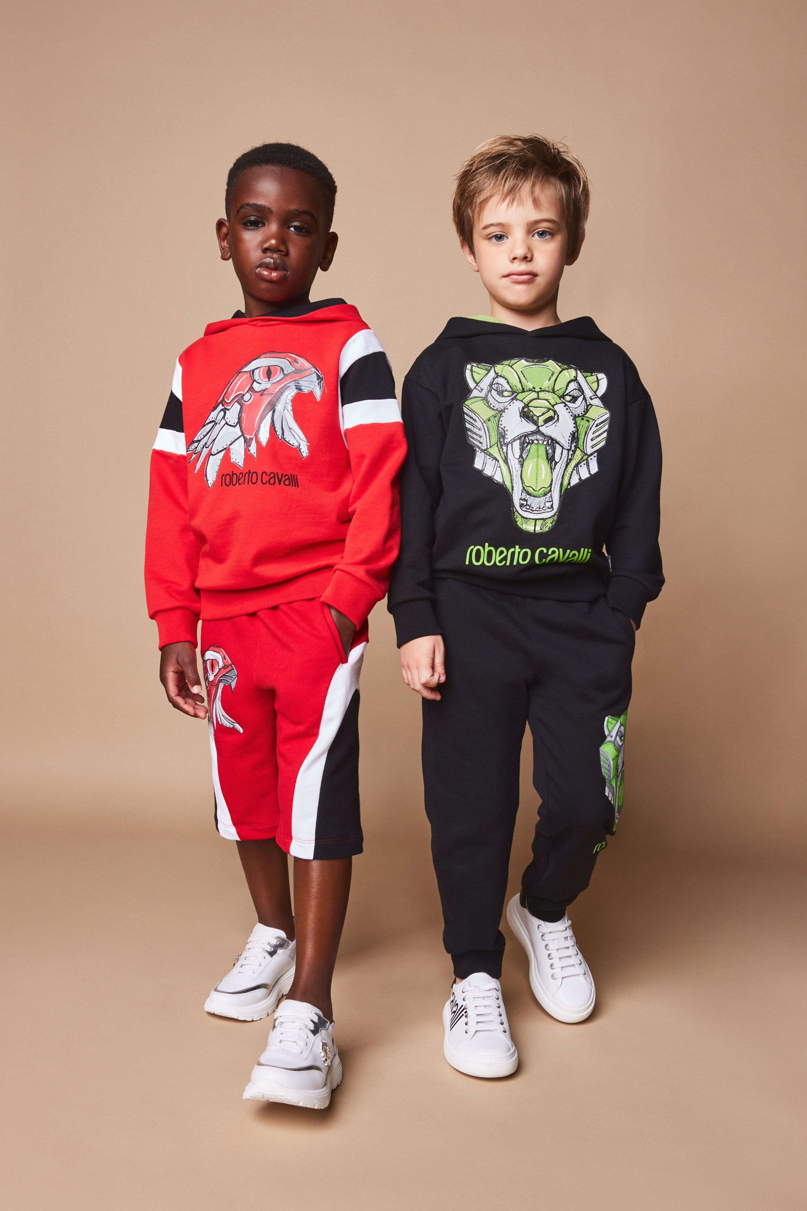 Roberto Cavalli Boys Tiger Joggers in Black