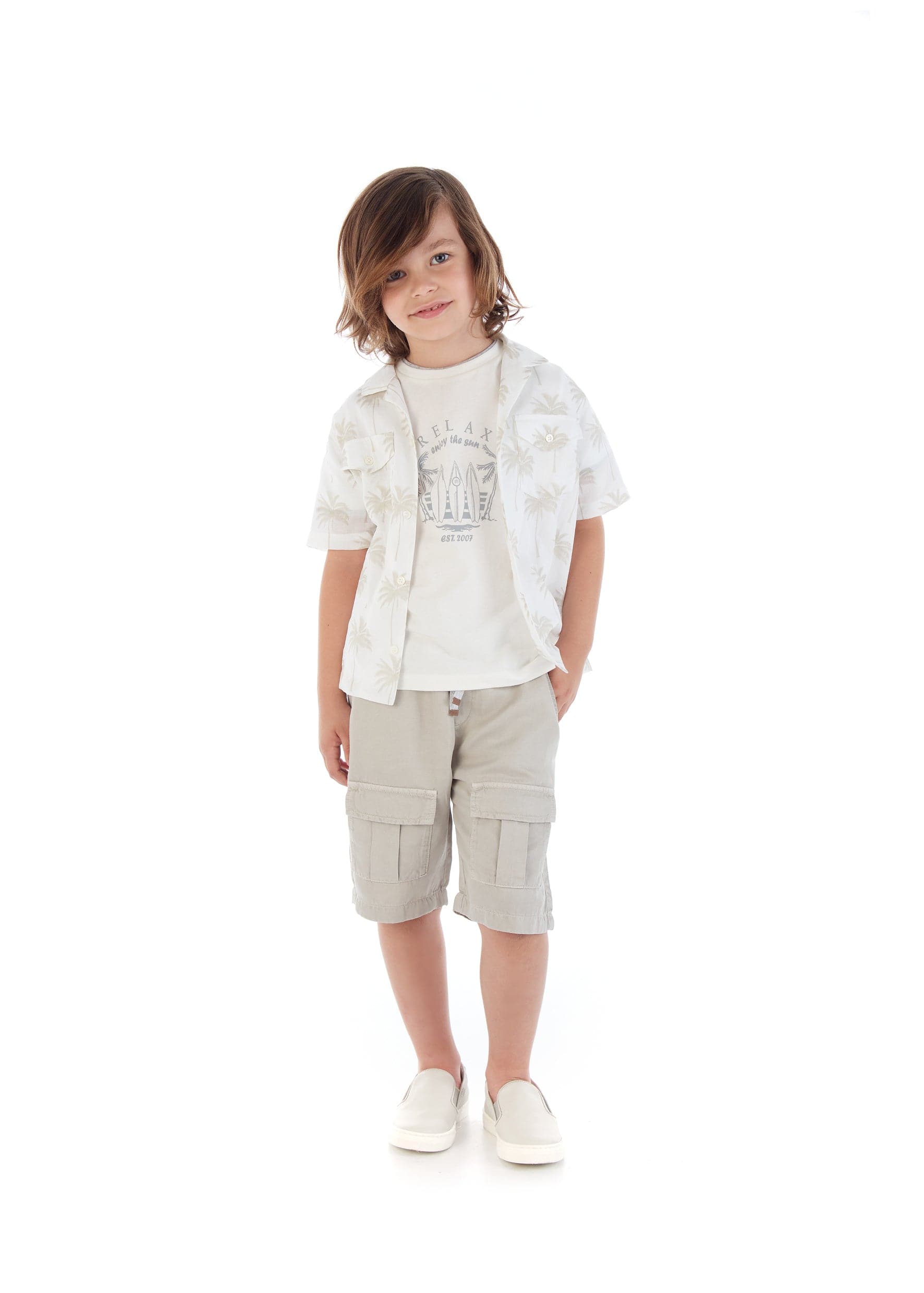 Eleventy Boys Surfboards T-Shirt in Ivory