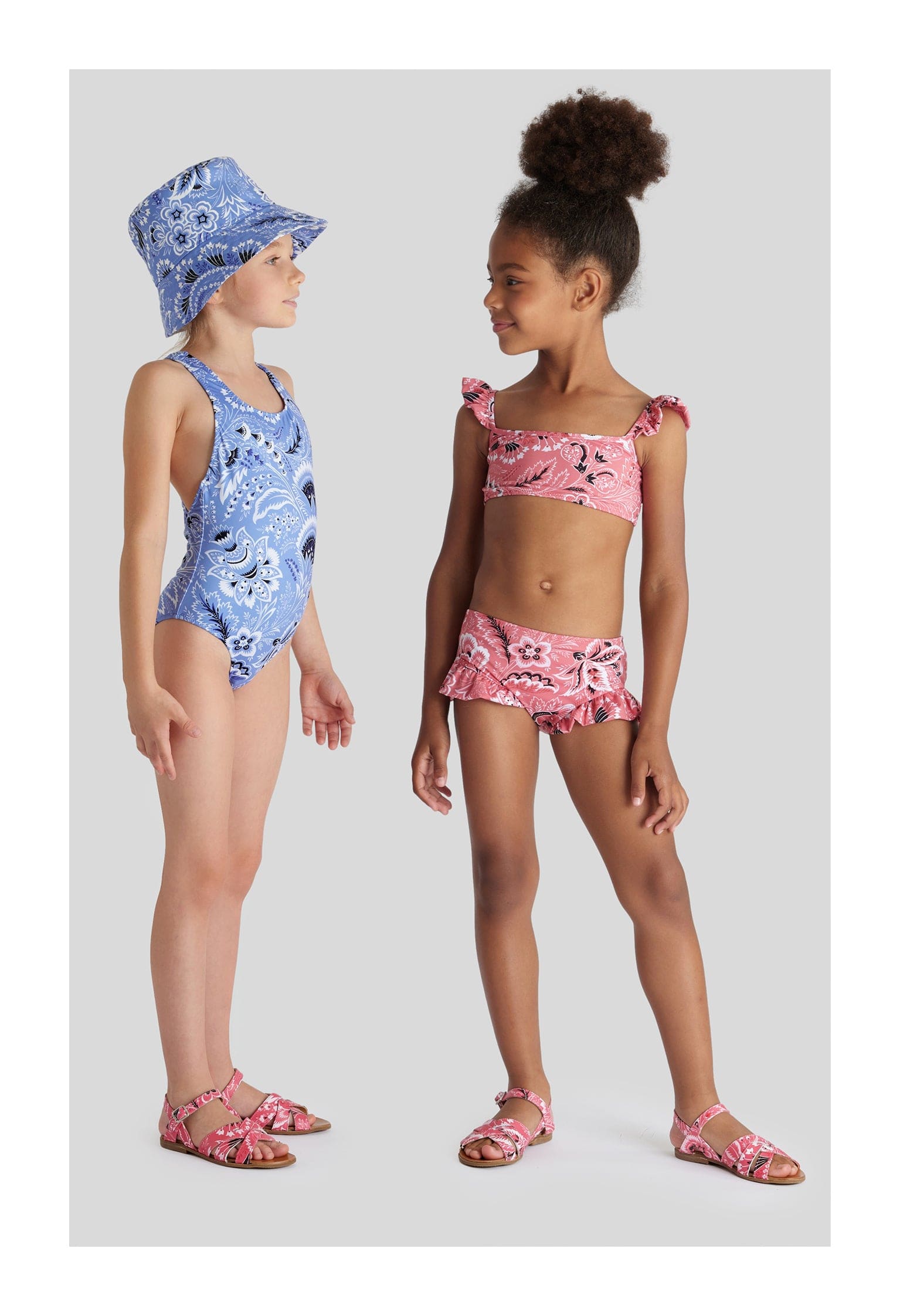 Etro Kids Floral Paisley Hat in Blue