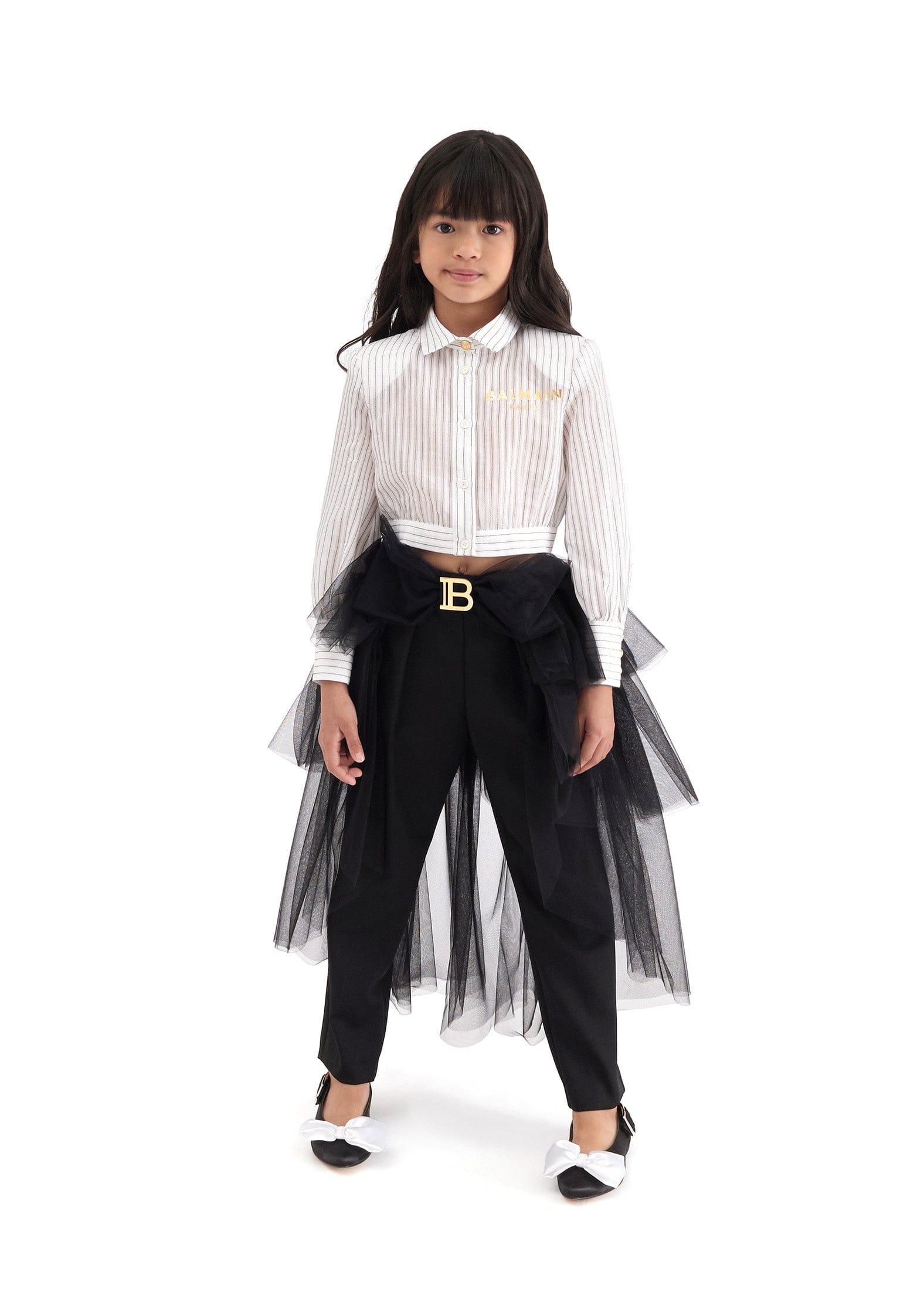 Balmain Girls Occasion Skirt in Black