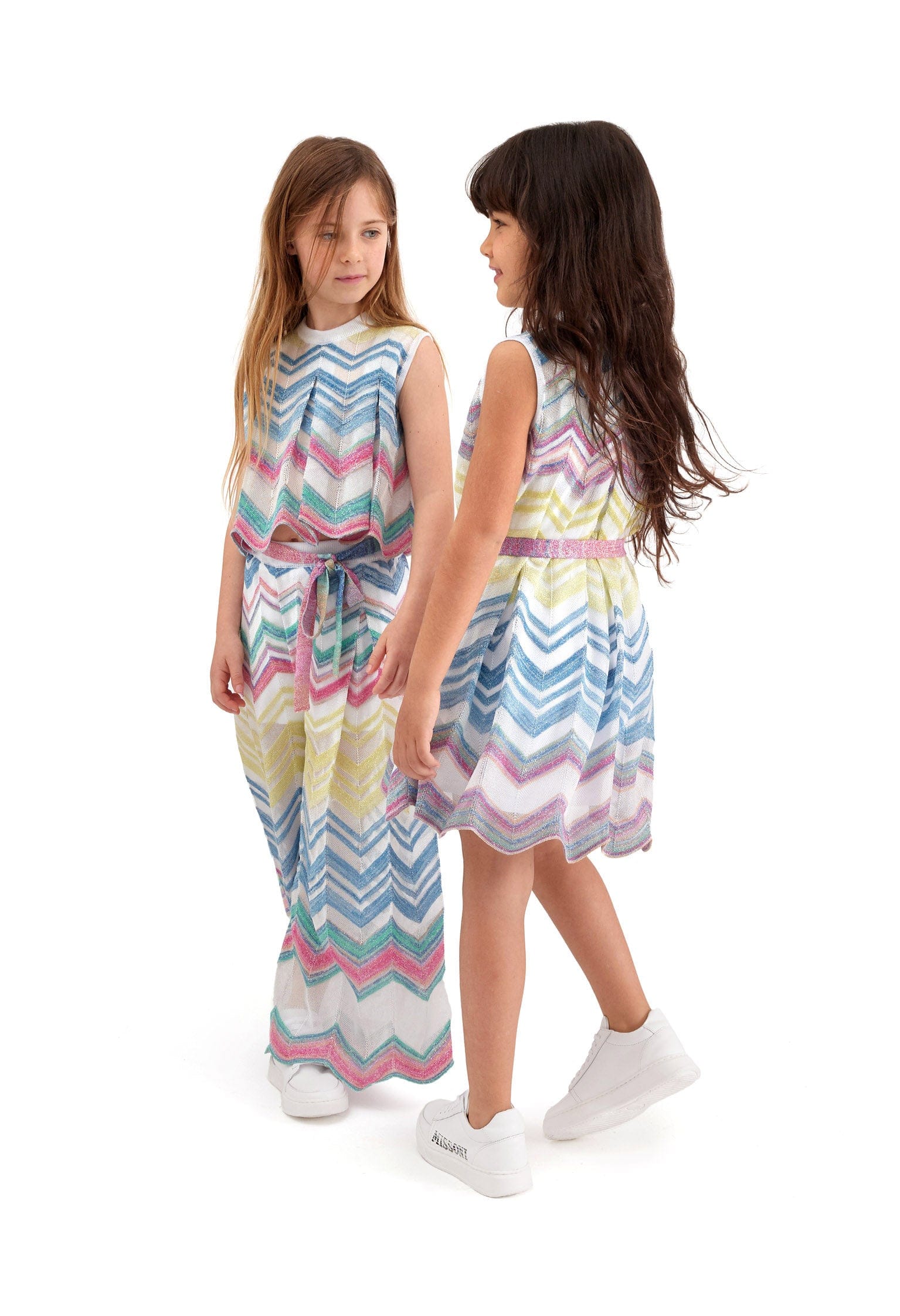 Missoni Girls Zigzag Knit Dress in Multicolour