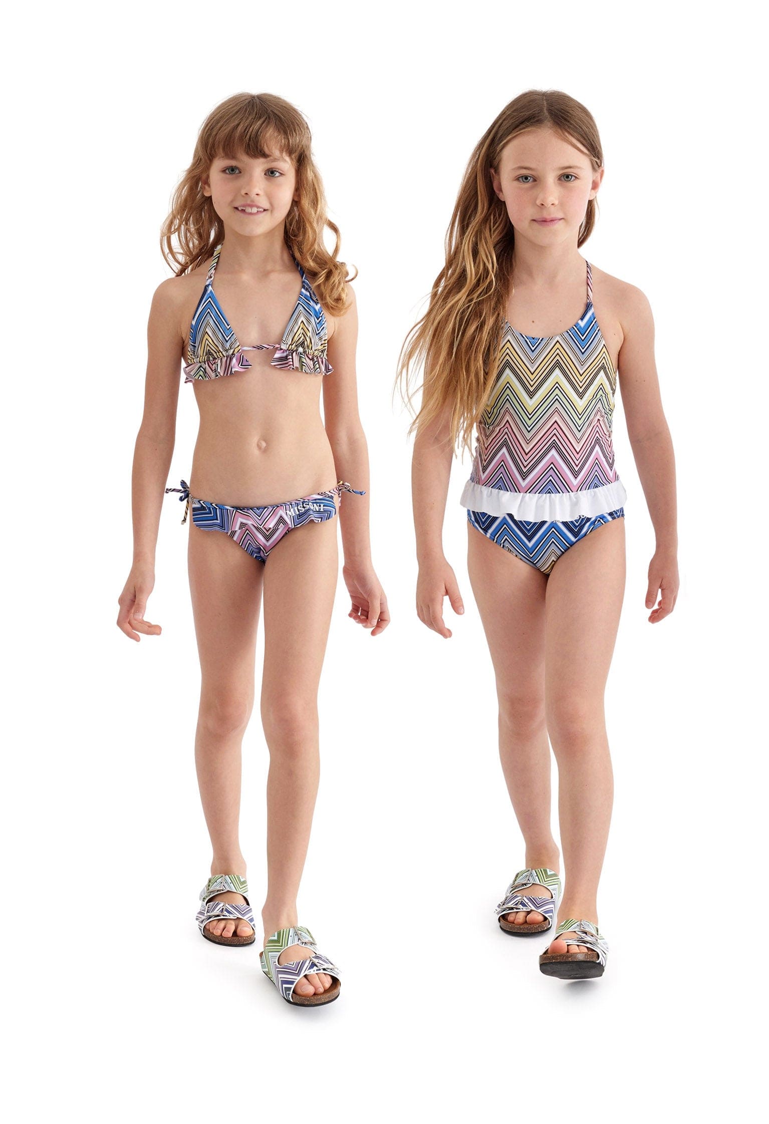 Missoni Girls Zigzag Swimsuit in Multicolour