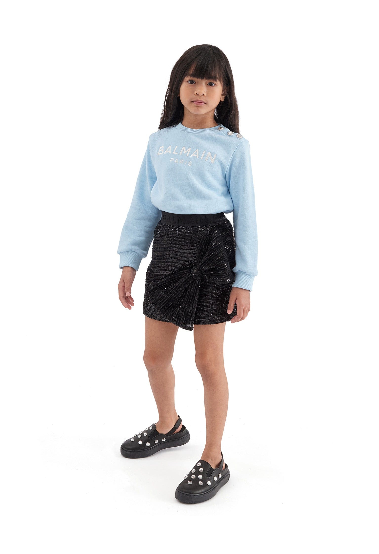 Balmain Girls Logo Sweatshirt in Blue