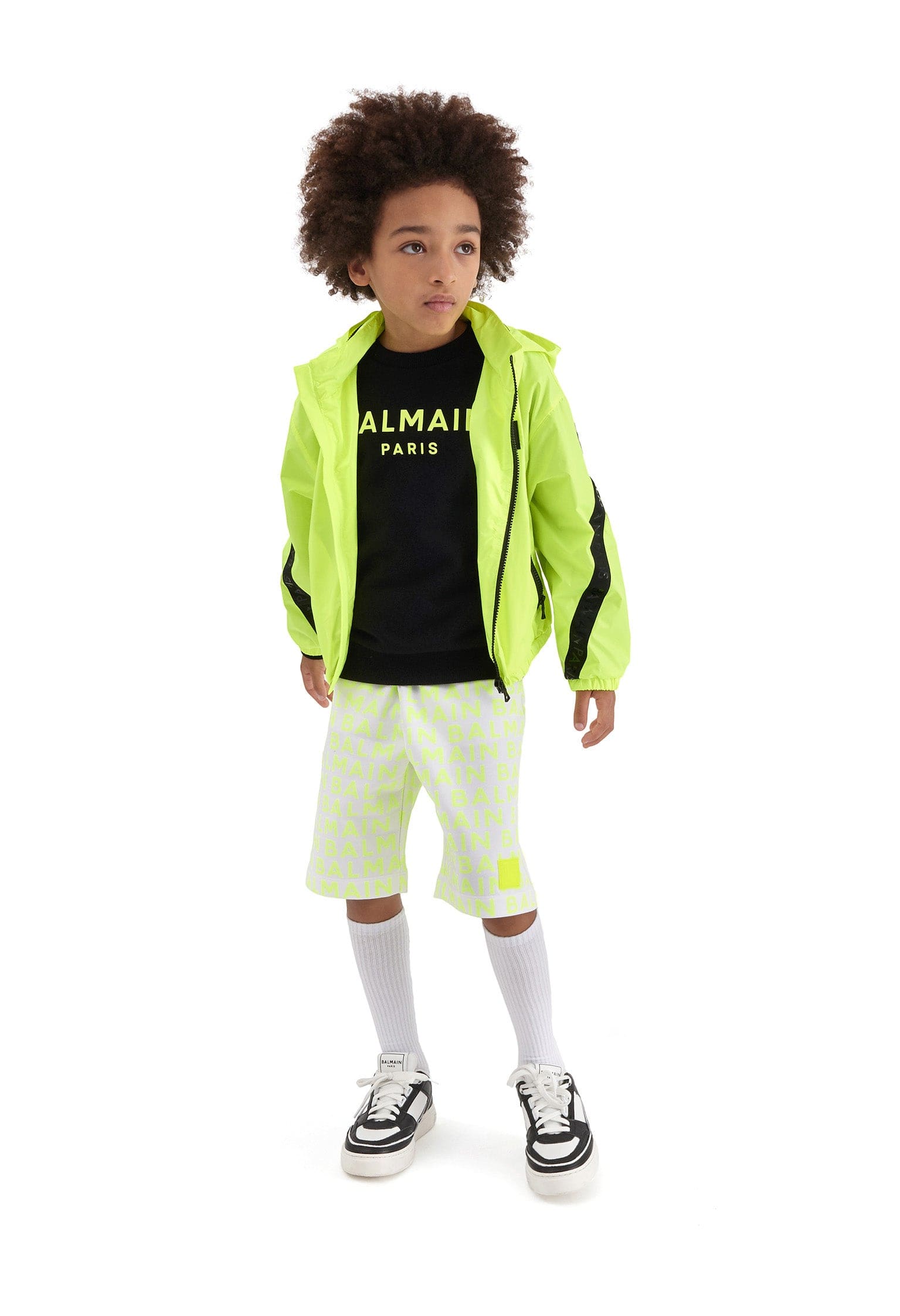 Balmain Boys Logo Jersey Shorts in White