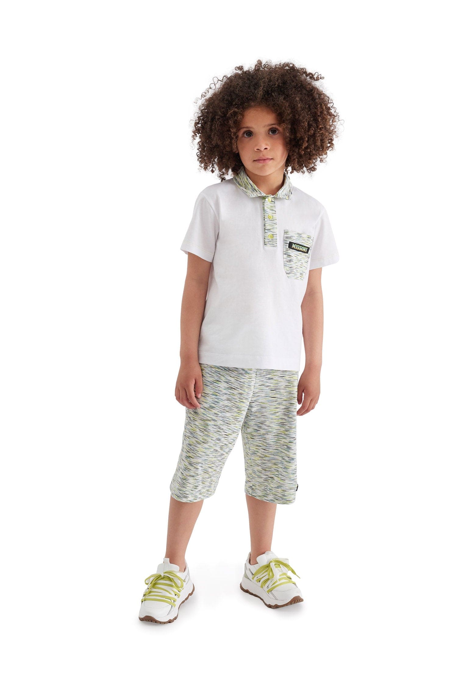 Missoni Boys Space Dye Polo Shirt in White