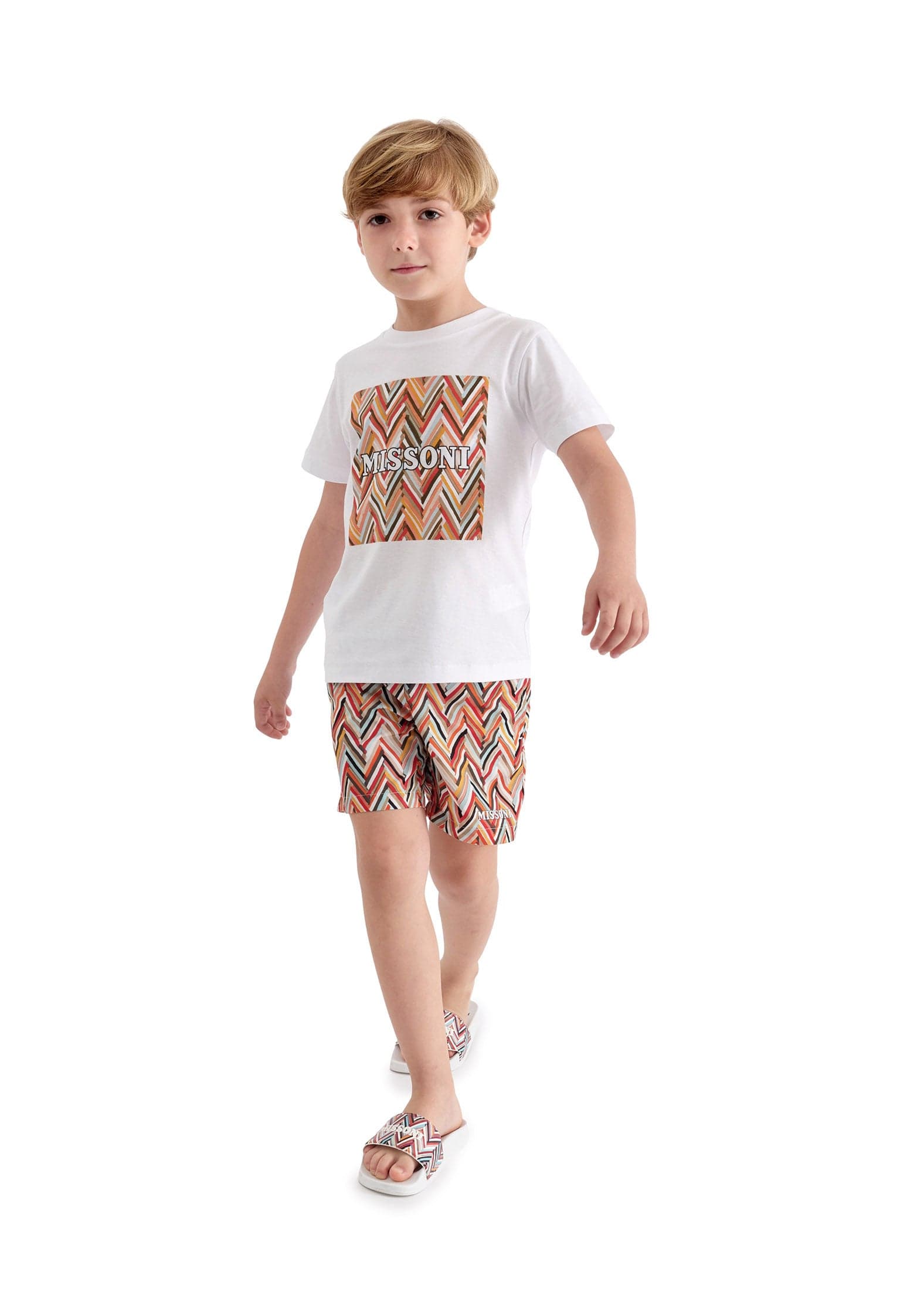 Missoni Boys Zigzag Swim Shorts in Multicolour