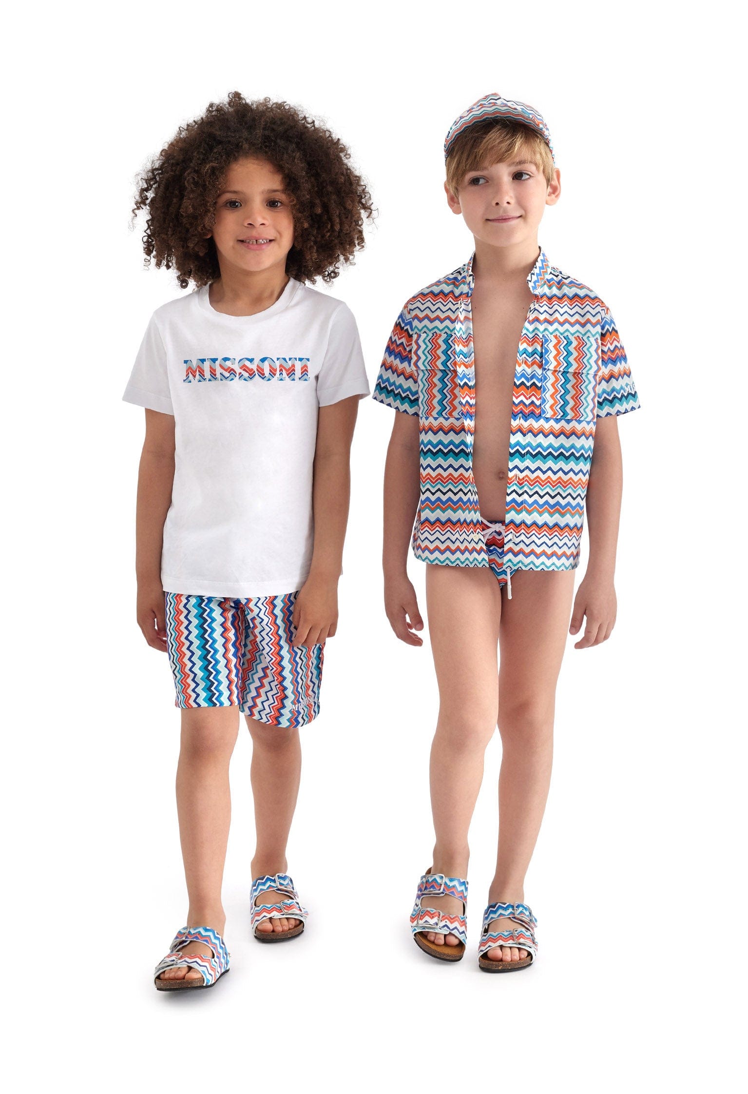 Missoni Boys Zigzag Swim Shorts in Blue