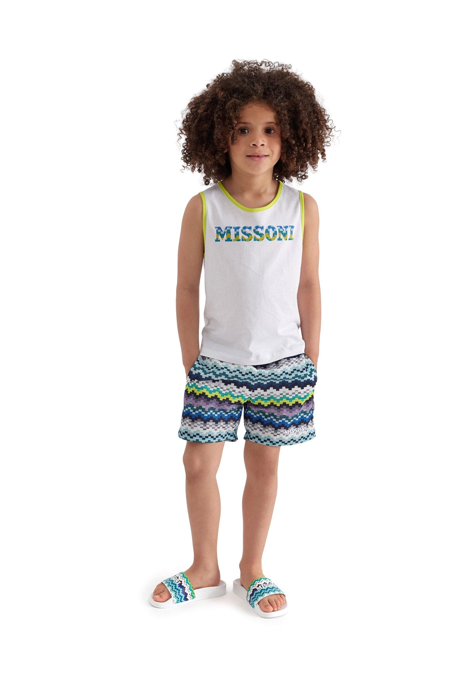 Missoni Boys Logo Sleeveless Top in White