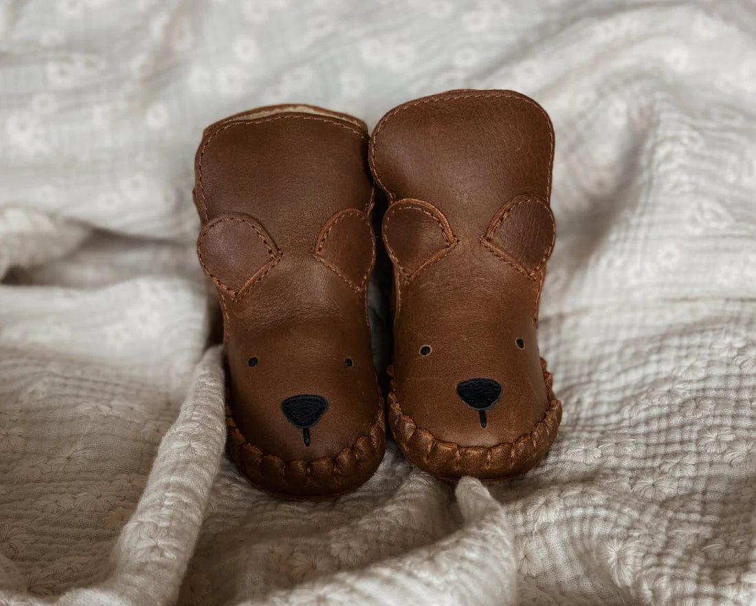 Baby Kapi Classic Bear Booties in Brown