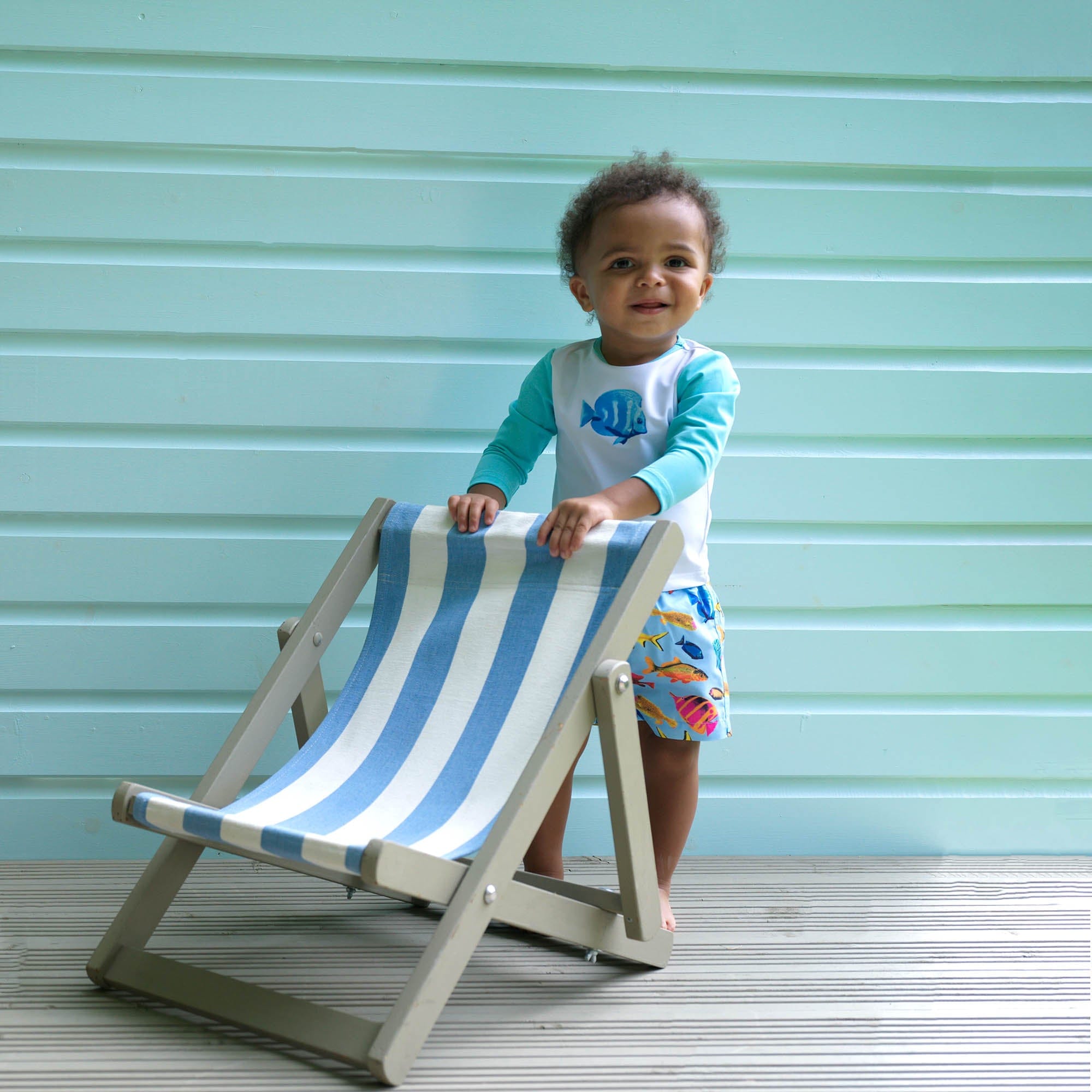 Rachel Riley Baby Boys Tropical Fish Swim Shorts in Multicolour