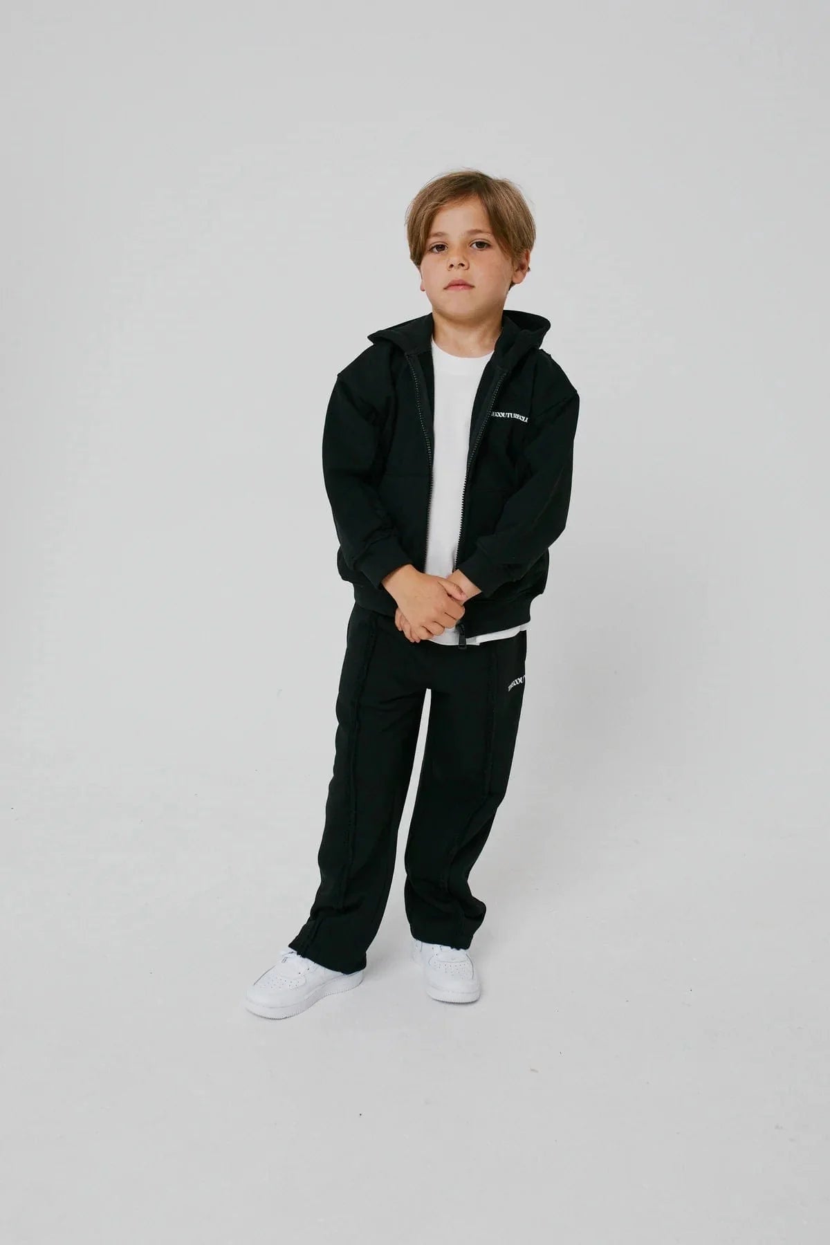 The Couture Club Kids Raw Seam Members Only Zip Up in Black