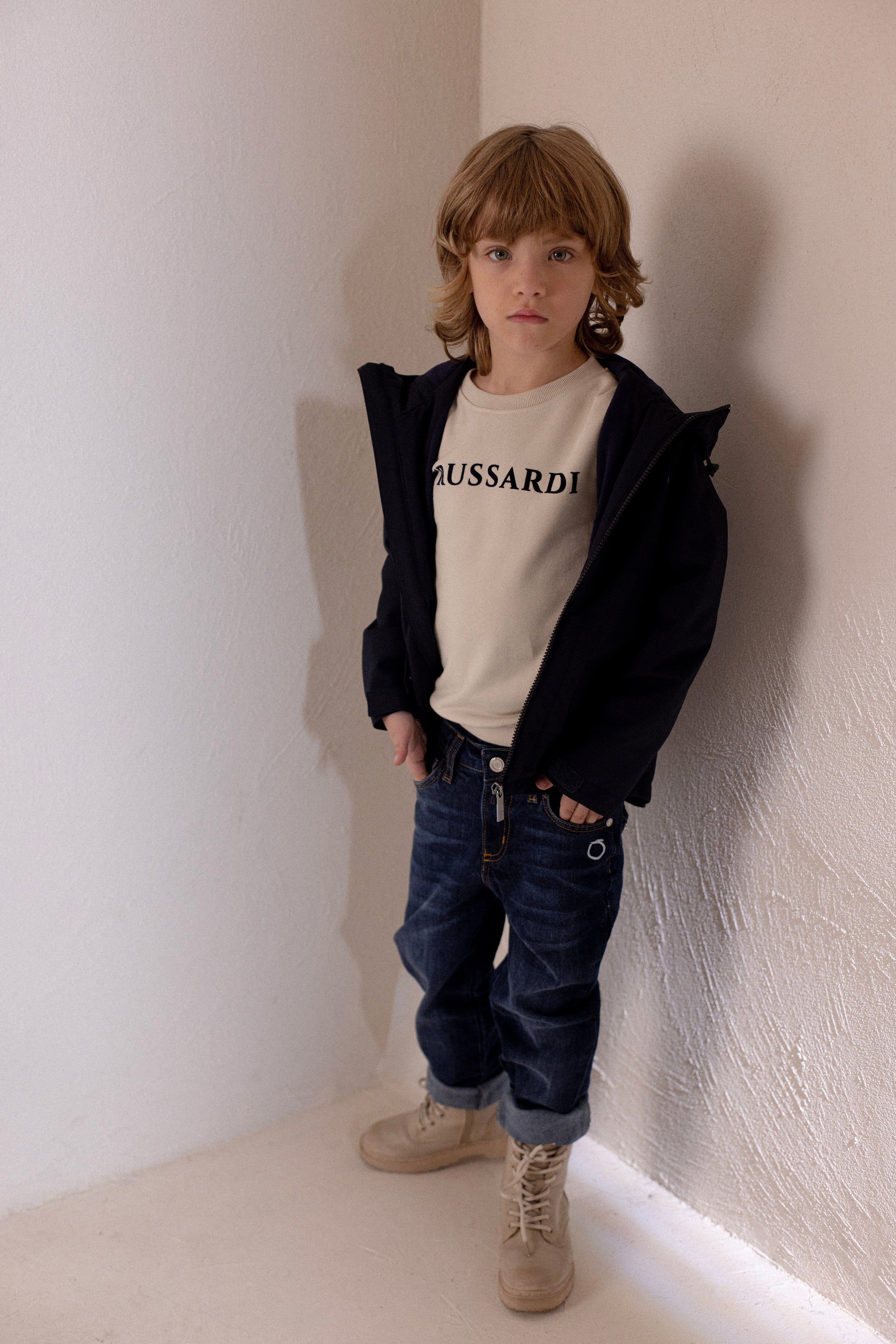 Trussardi Boys Camaz Sweatshirt in Beige