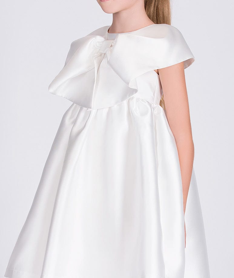 Mama Luma Girls Flared Special Occasiom Dress With Bolero in White