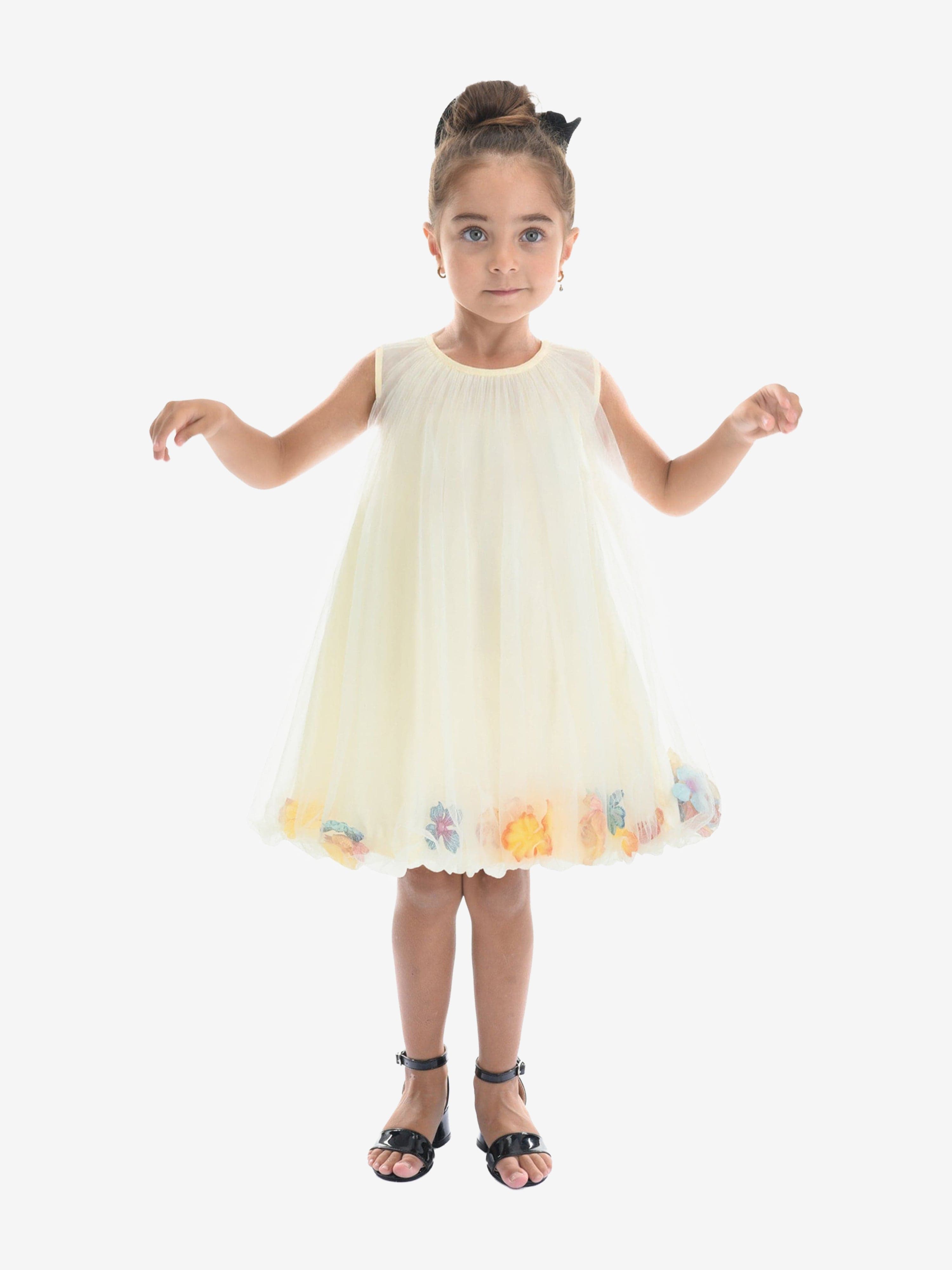 Mimi Tutu Ivory Floral Layered Sleeveless Dress