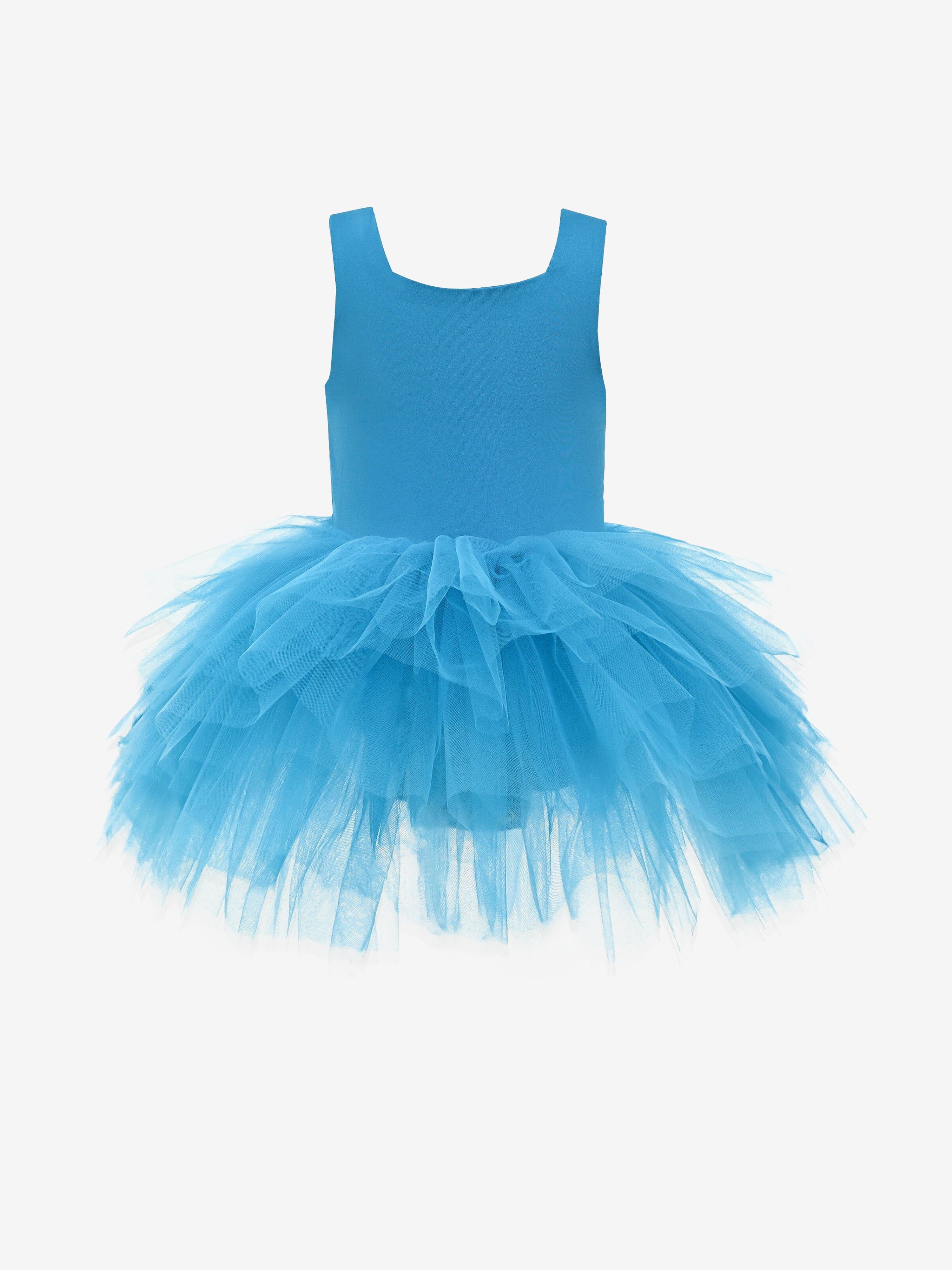 Blue Neon Solid Tutu Dress