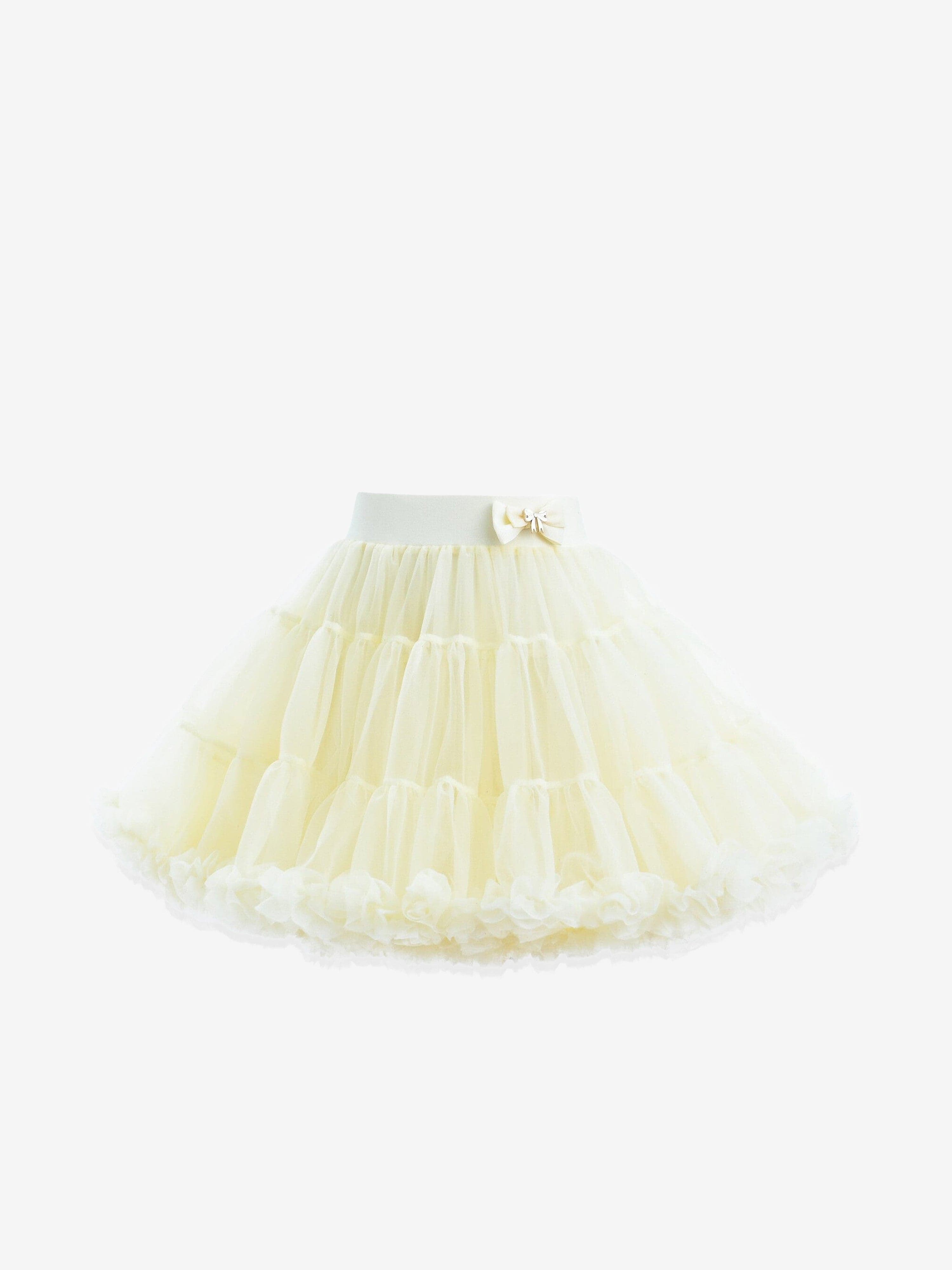 Yellow Pastel Bow Tulle Skirt