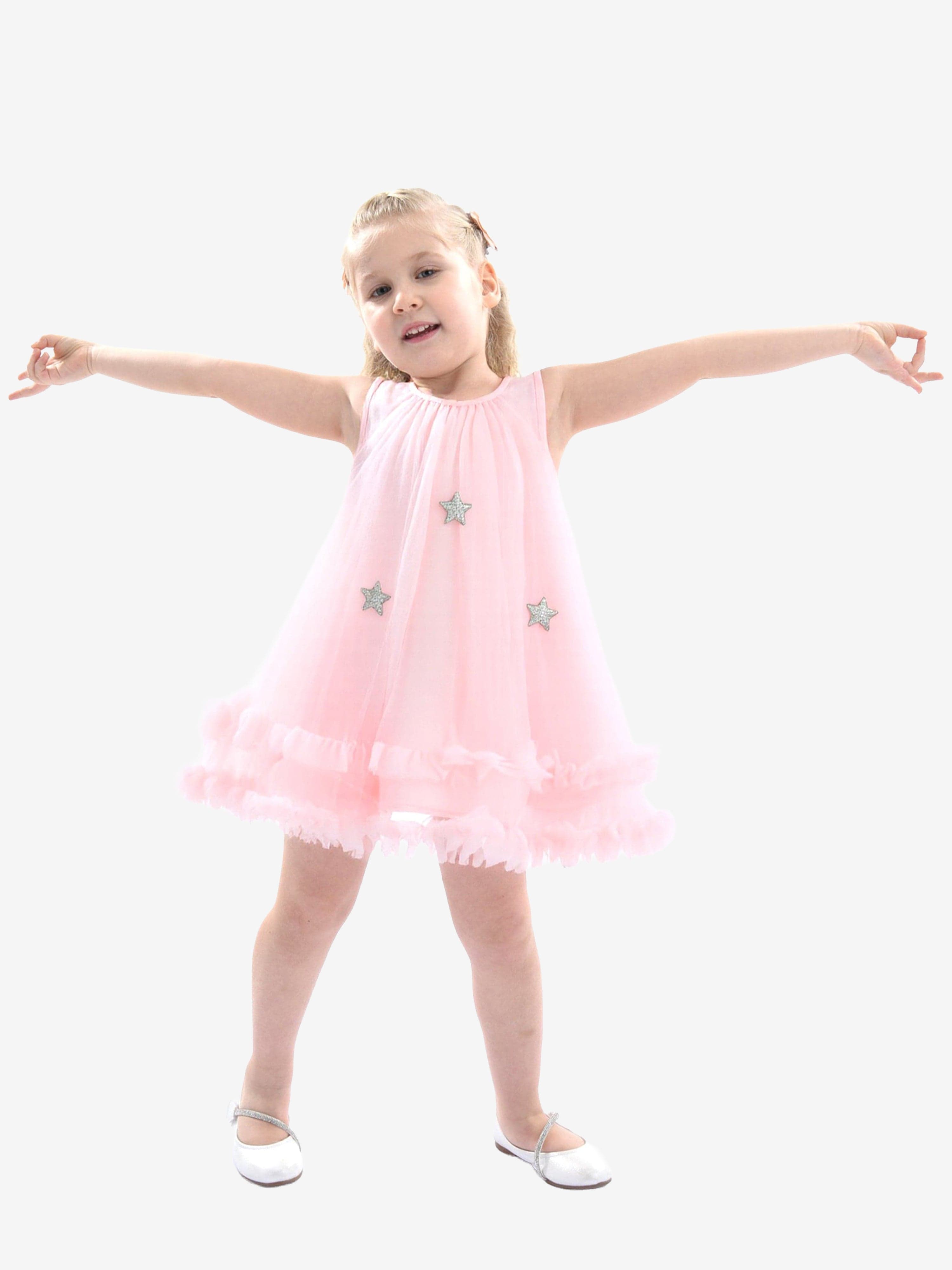 Mimi Tutu Pink Sleeveless Star Ruffle Dress