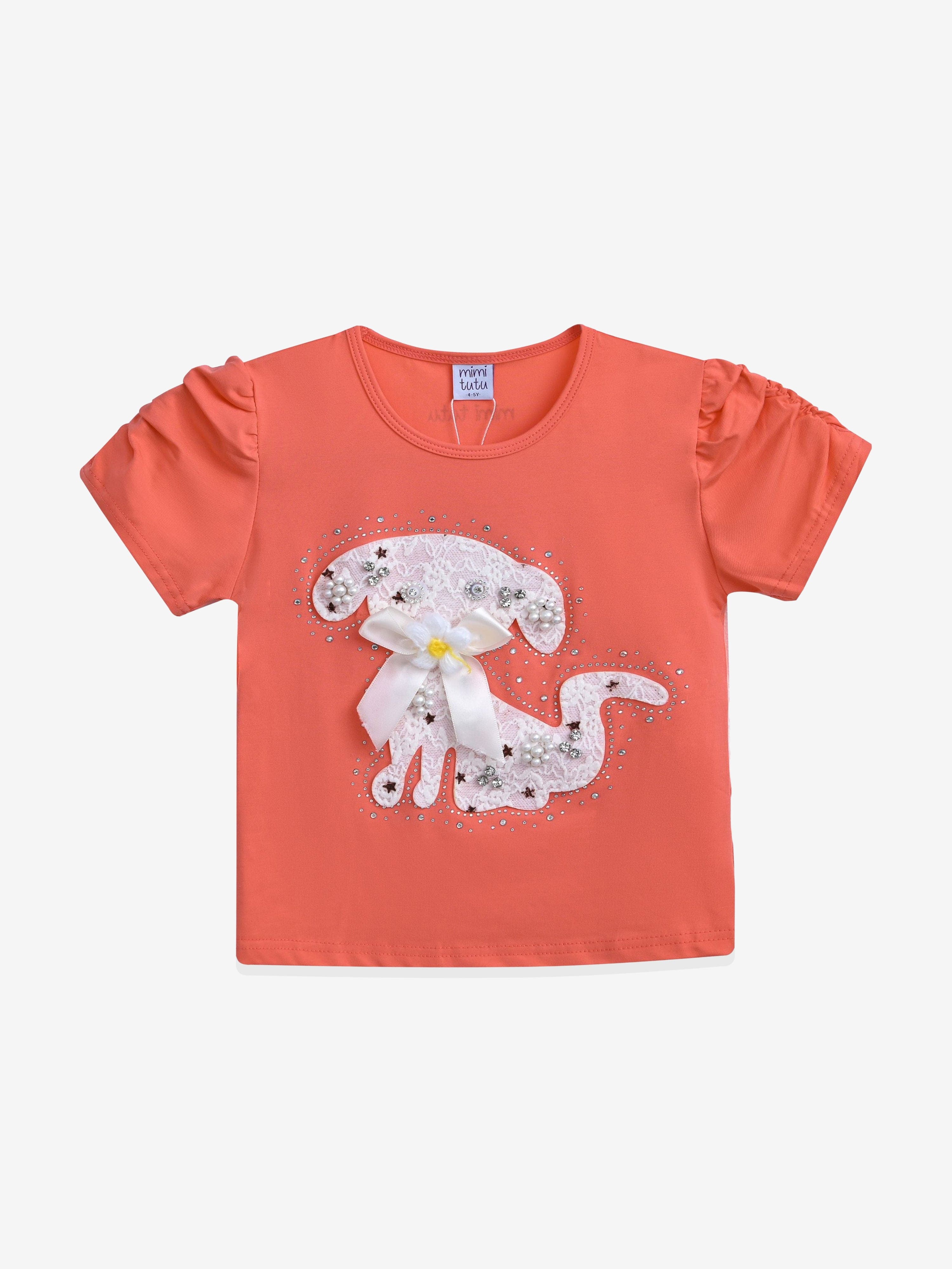 Orange Puppy Applique T-Shirt