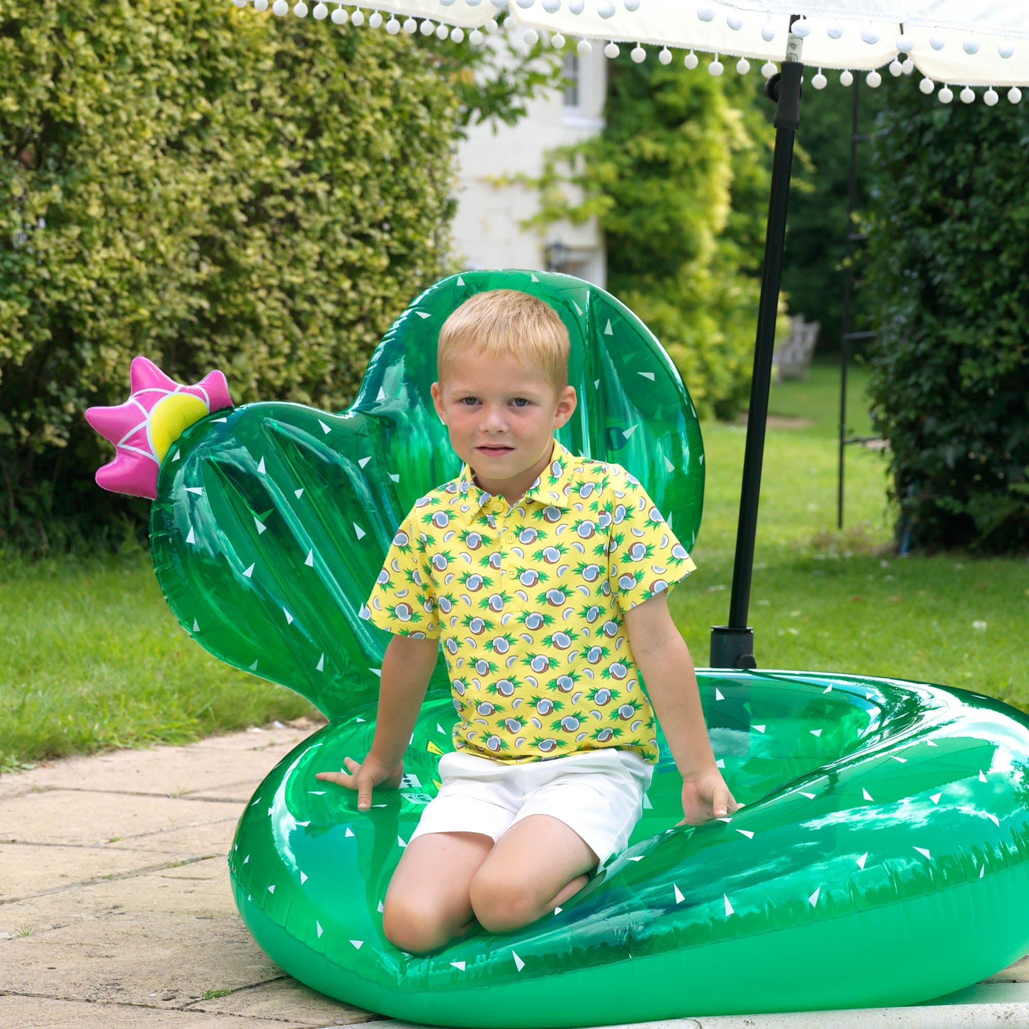 Rachel Riley Boys Coconut Polo Shirt in Yellow