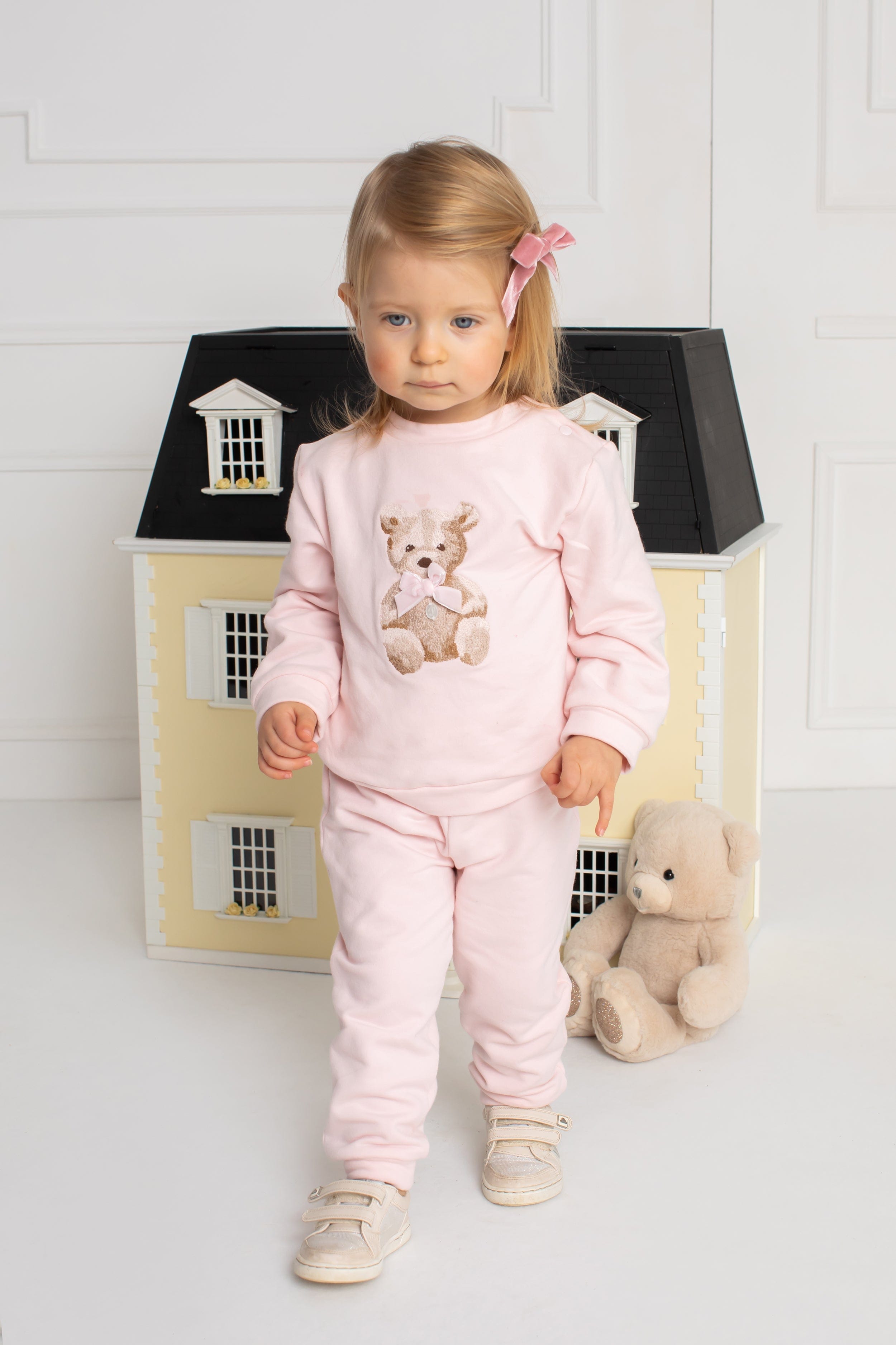 Patachou Baby Girls Teddy Bear Tracksuit in Pink