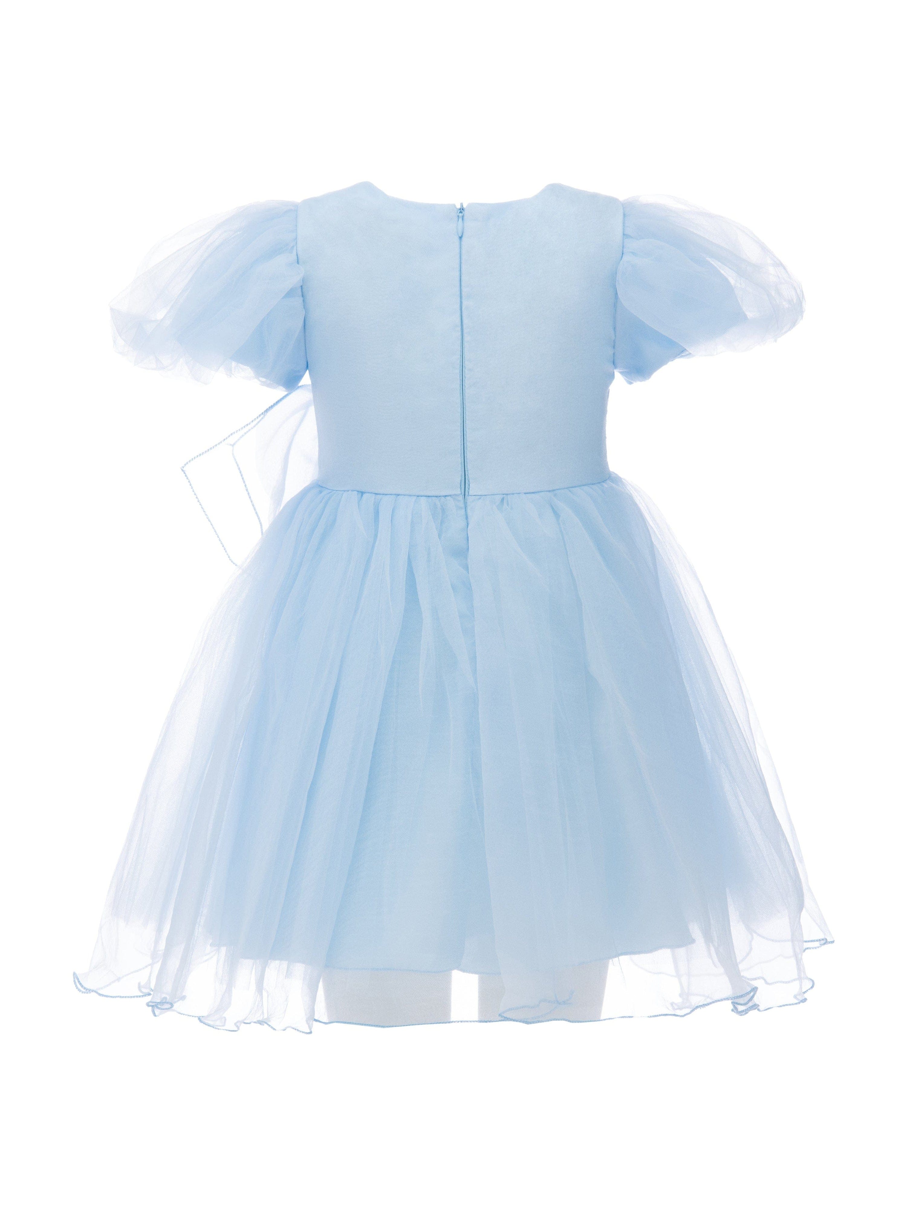 Blue Bow Organza Dress
