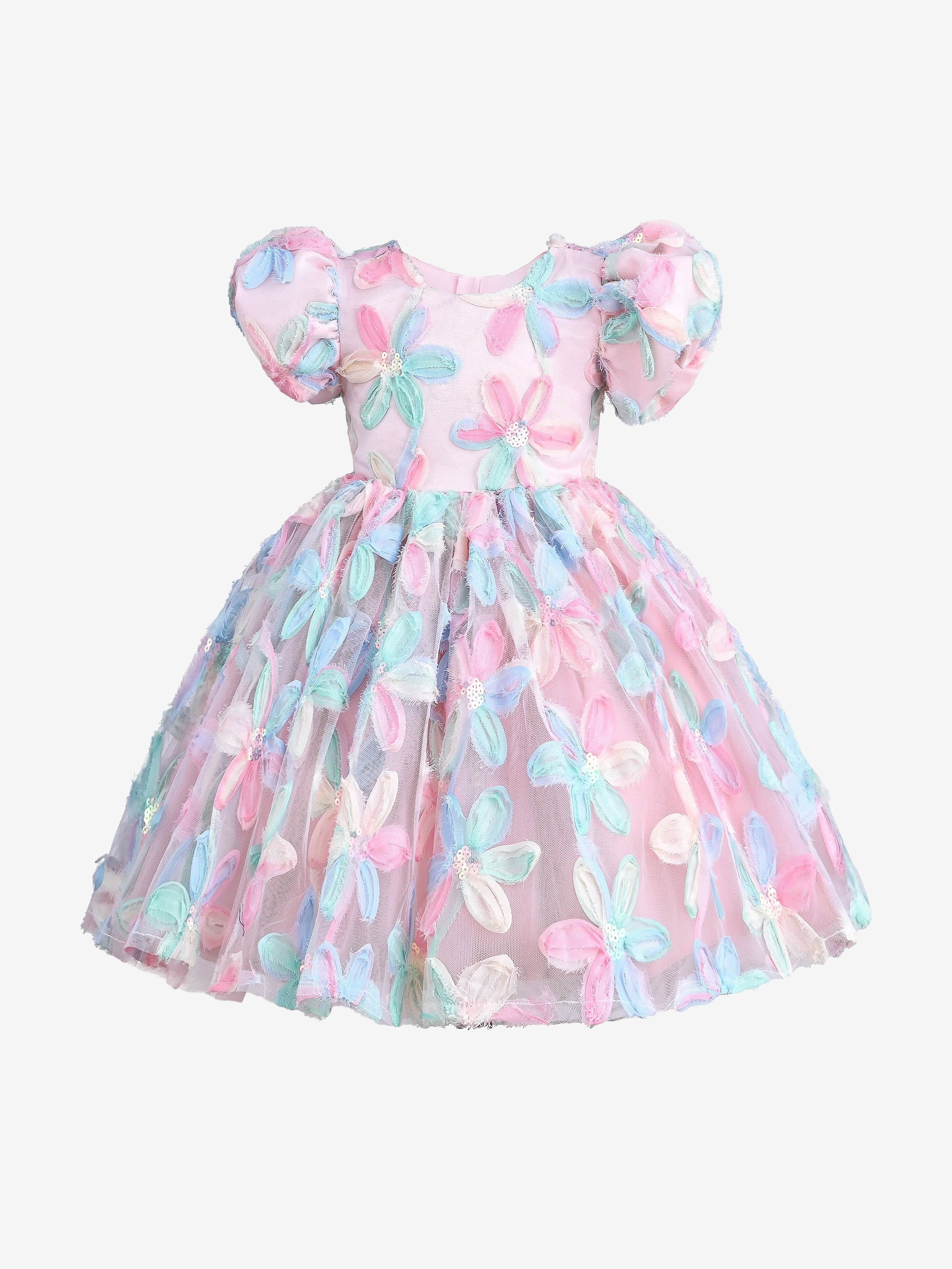 Peach Daisy Party Dress