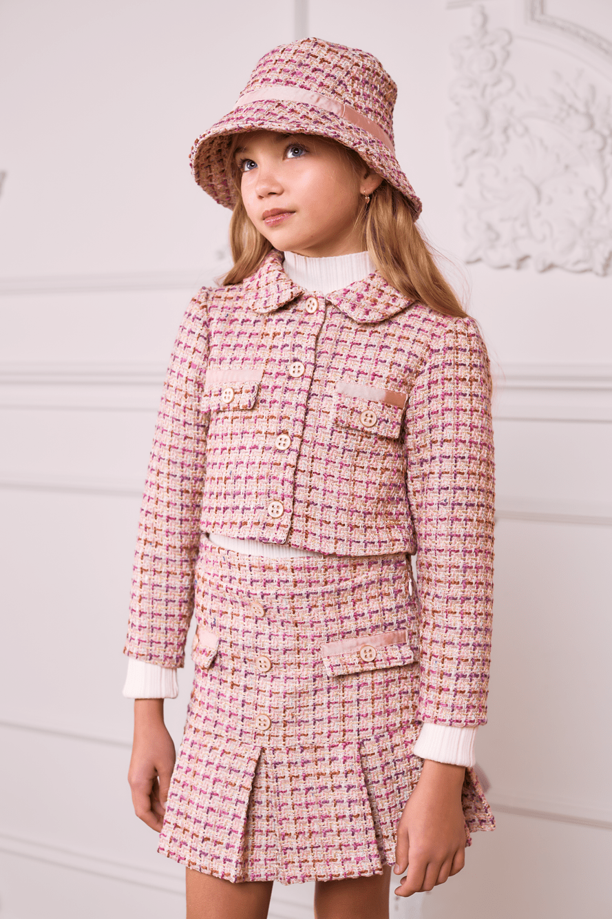 Girls Tweed Jacket in Pink