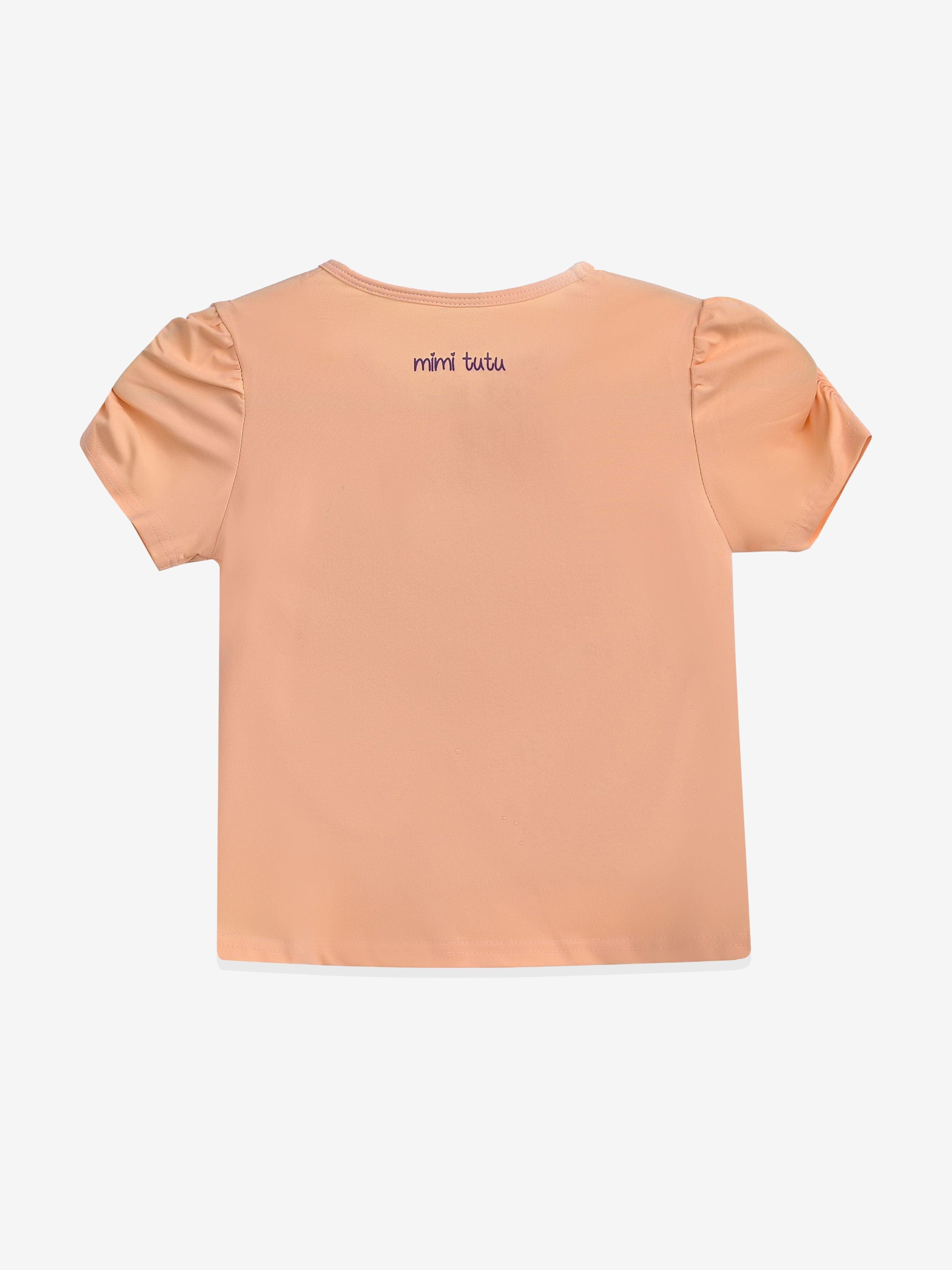 Peach Peacock Applique T-Shirt