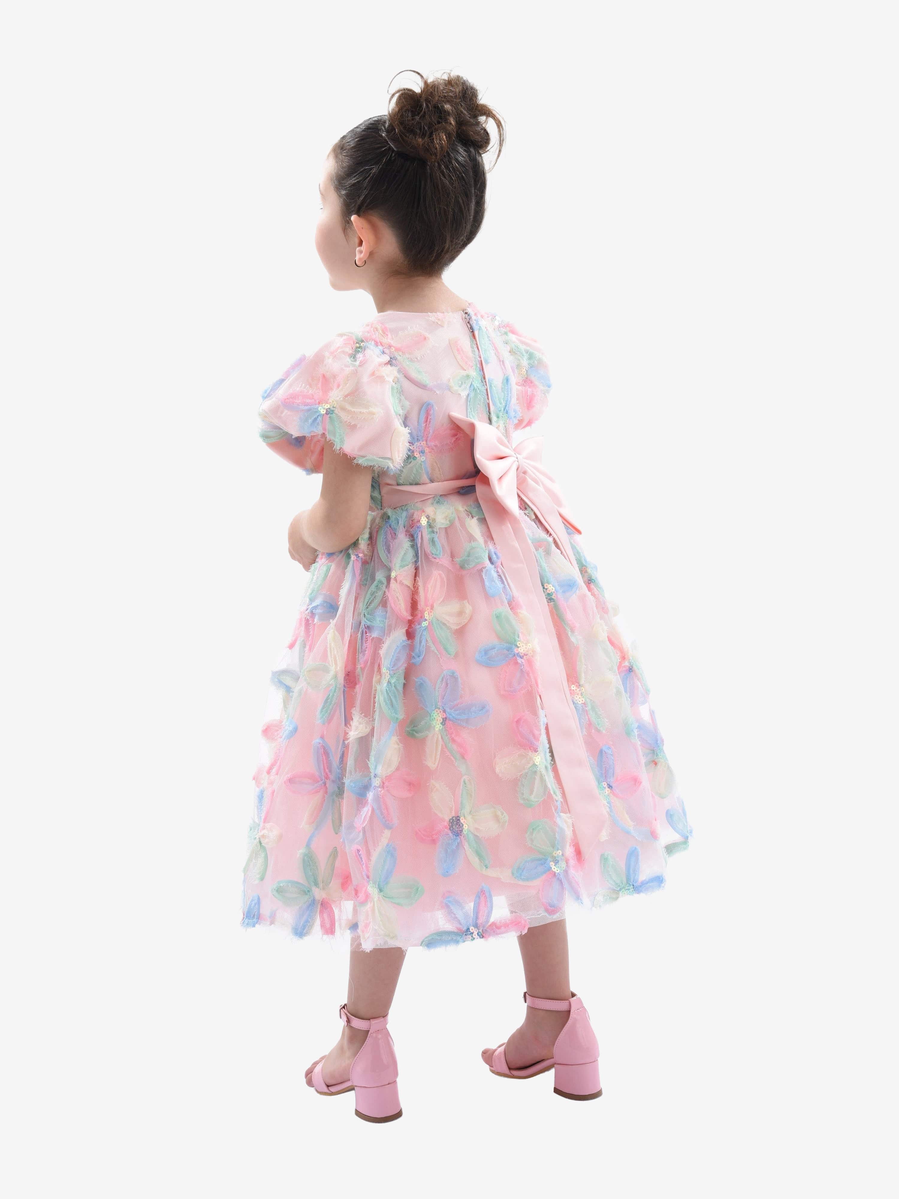 Peach Daisy Party Dress