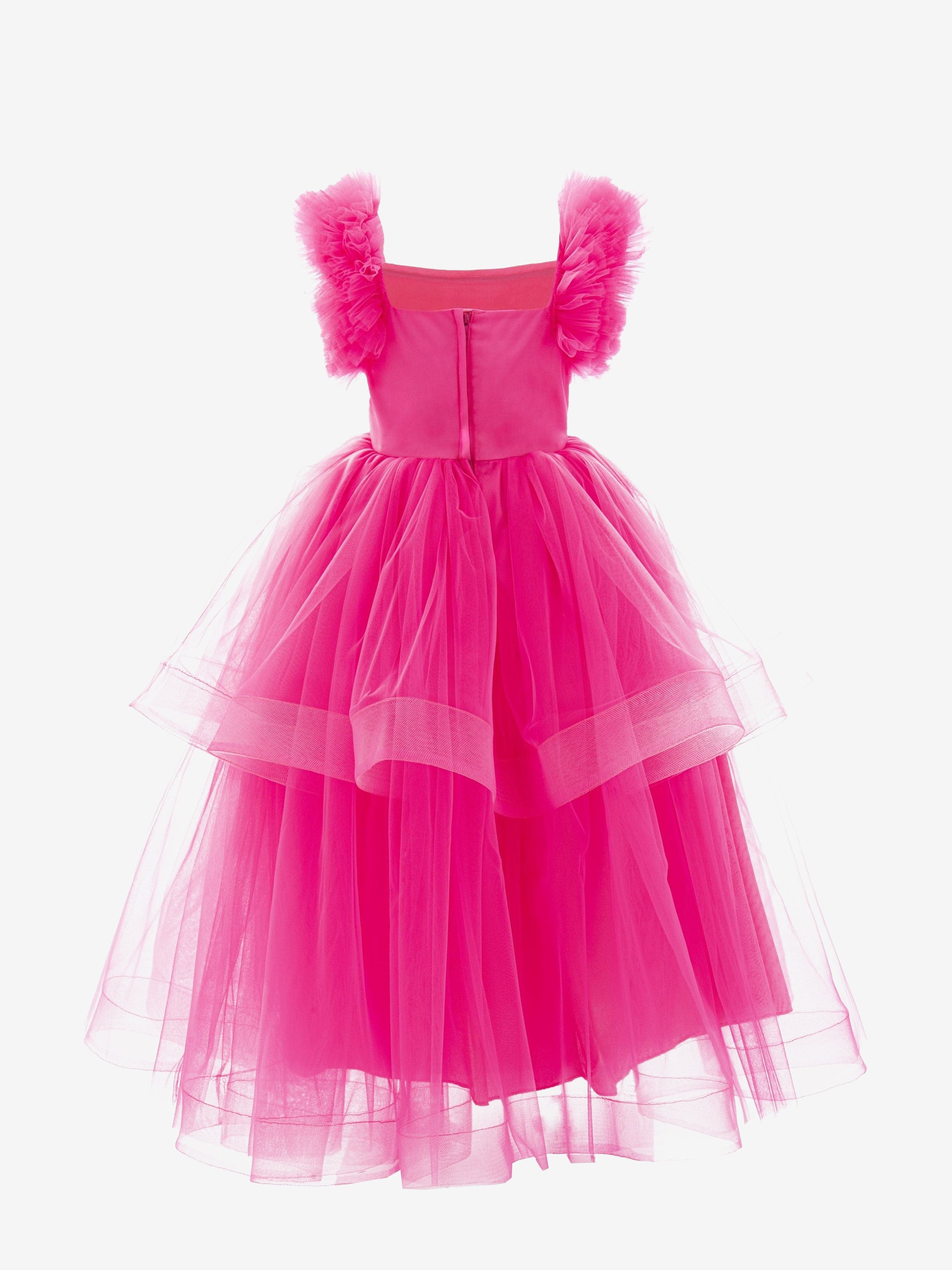 Fuchsia Peralta Sequin Ruffle Tulle Dress