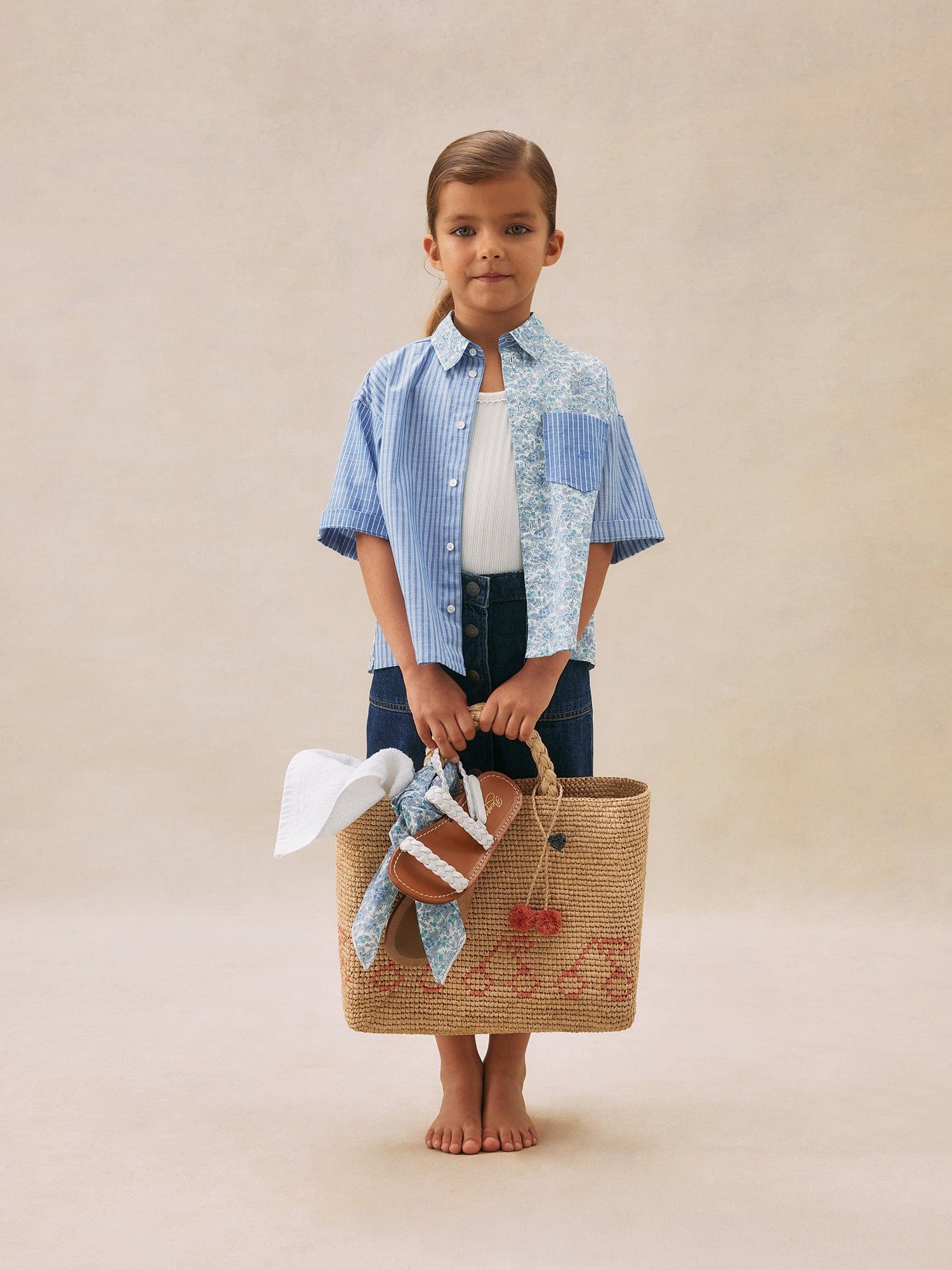 Bonpoint Girls Elyas Blouse in Blue