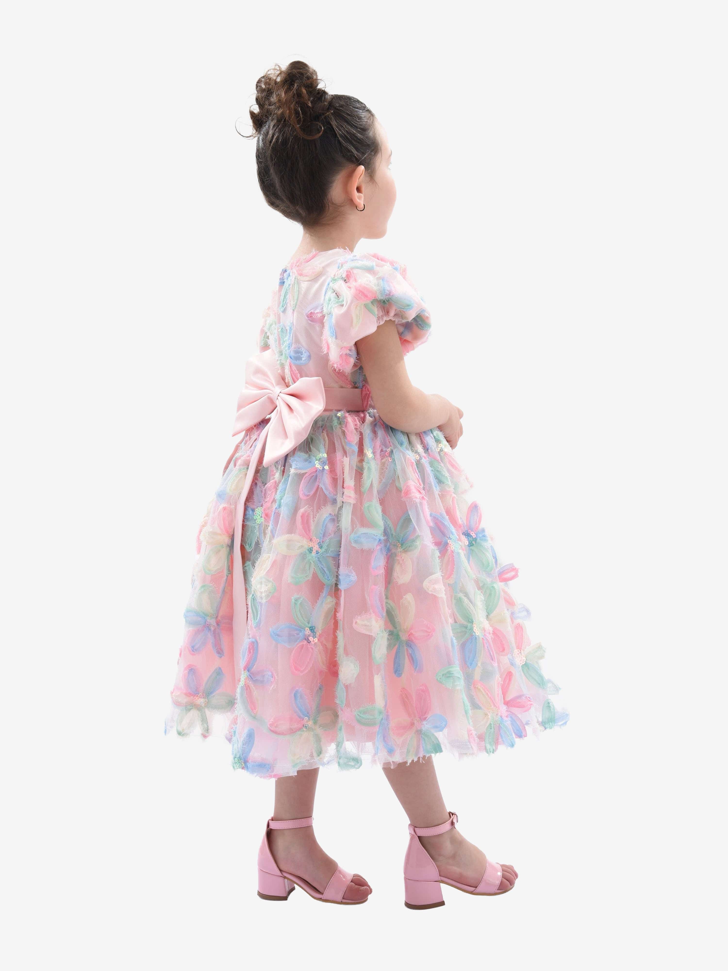 Peach Daisy Party Dress