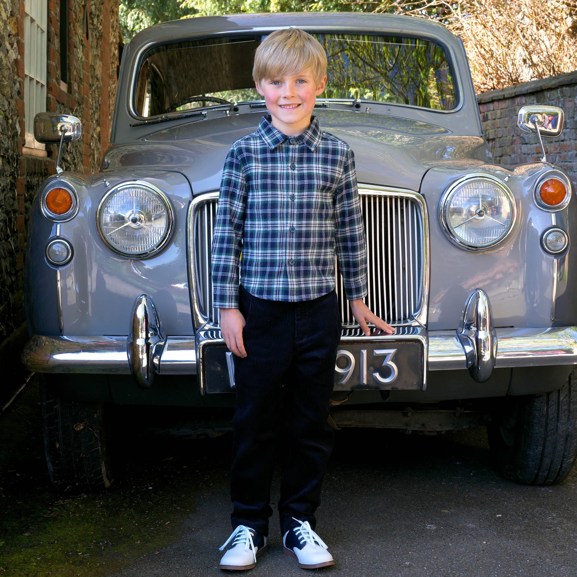 Rachel Riley Boys Check Shirt in Navy