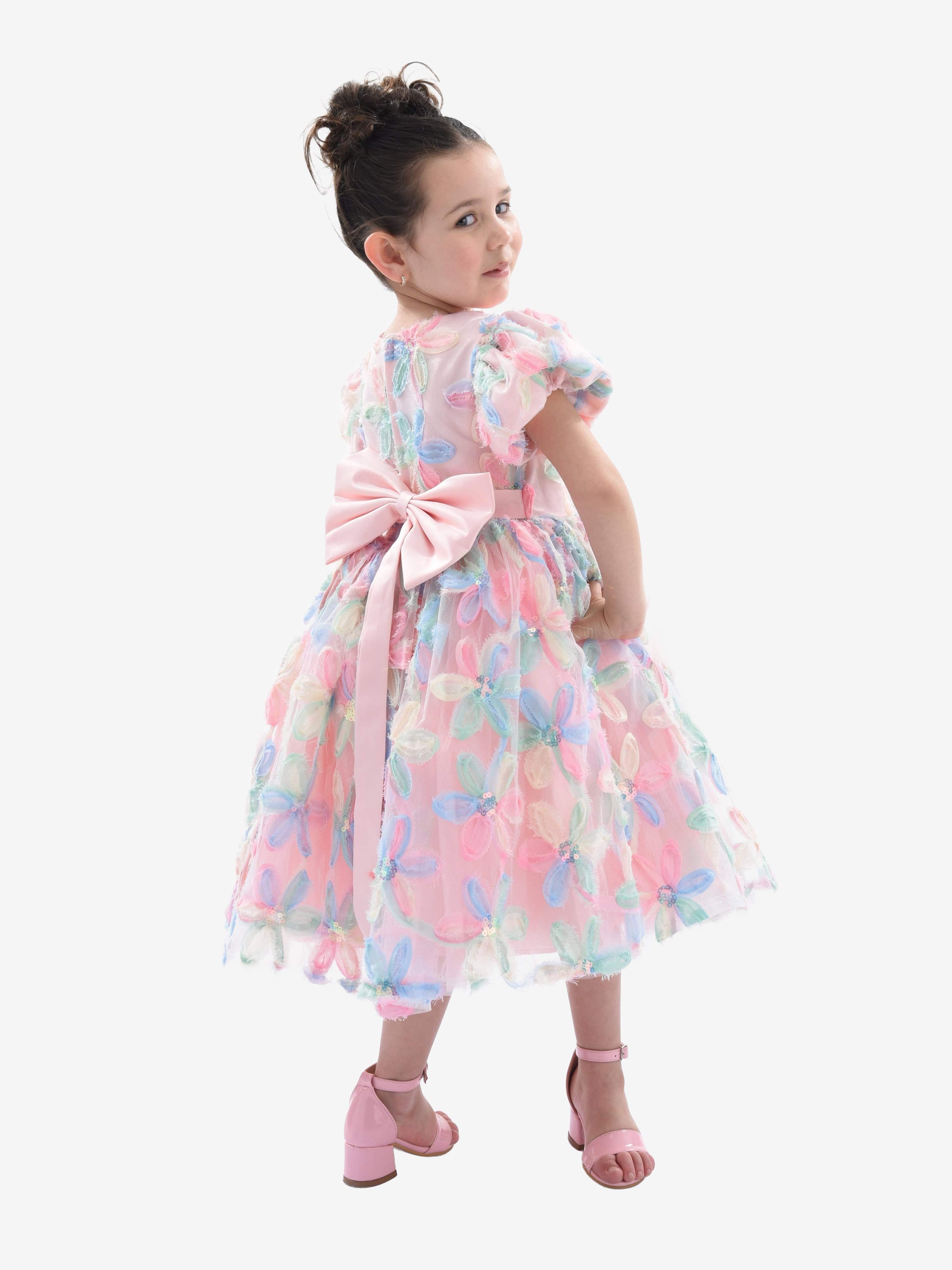 Peach Daisy Party Dress