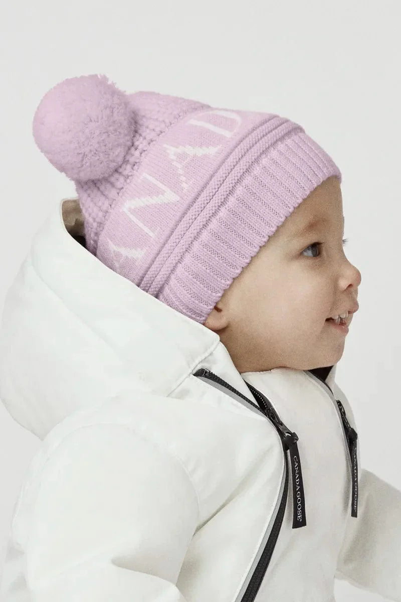 Canada Goose Baby Girls Double Pom Pom Hat in Pink