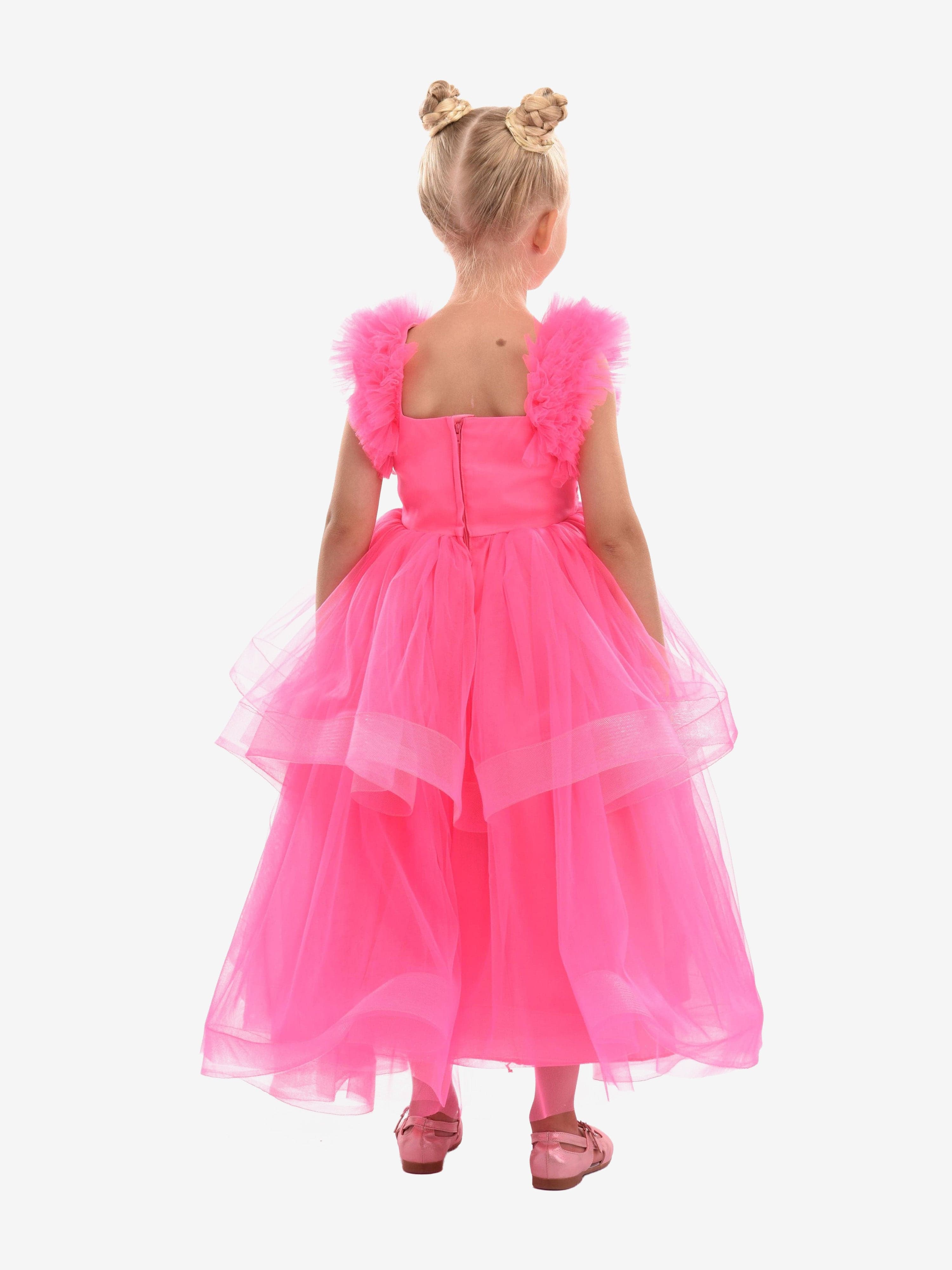 Fuchsia Peralta Sequin Ruffle Tulle Dress