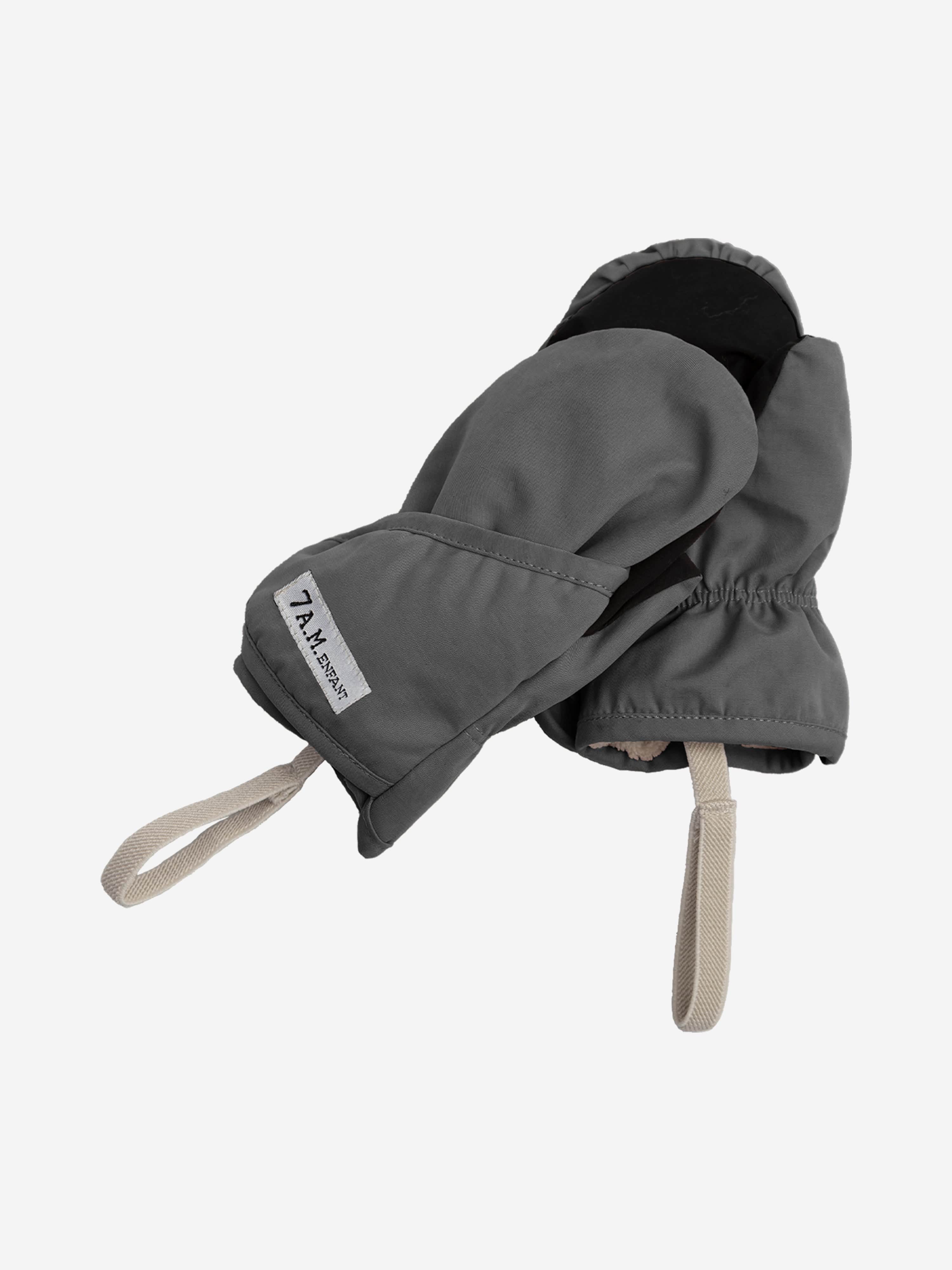 7AM Enfant Baby Boys The Cub Set-Benji Mittens & Hat (Ears) in Grey