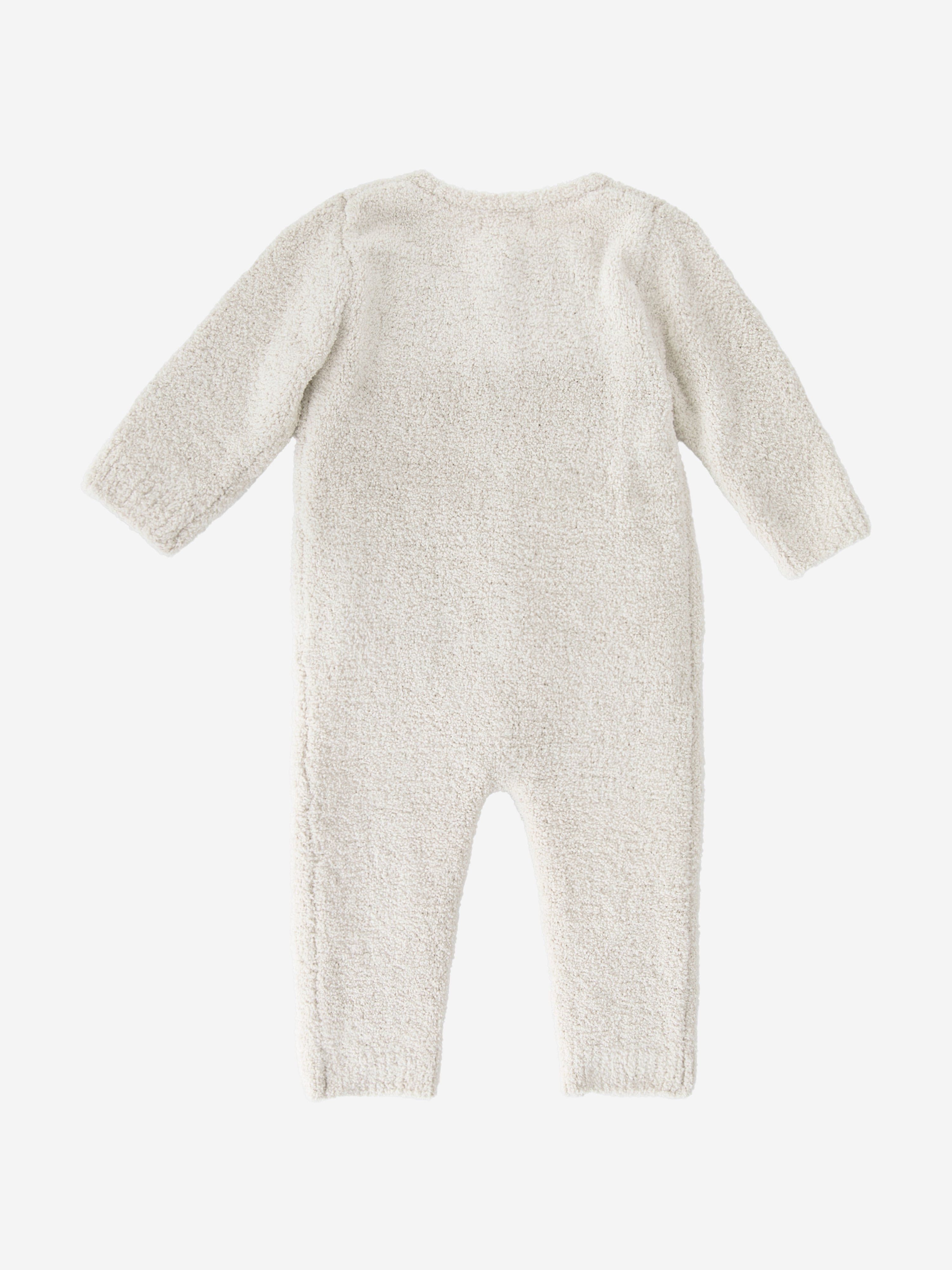 7AM Enfant Baby Fuzzy Long Sleeve Romper in Ivory