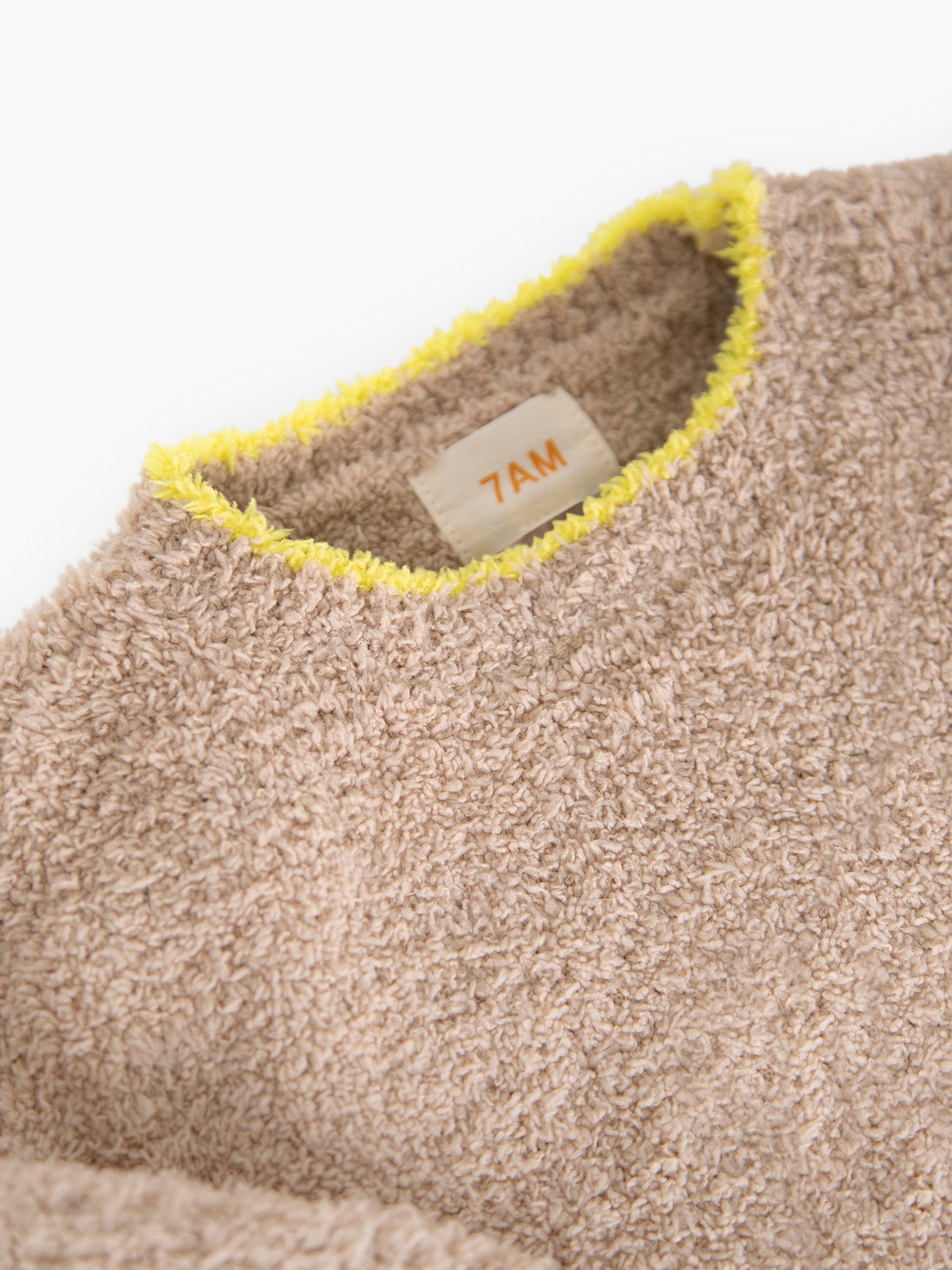 7AM Enfant Baby Fuzzy Boxy Sweater in Beige