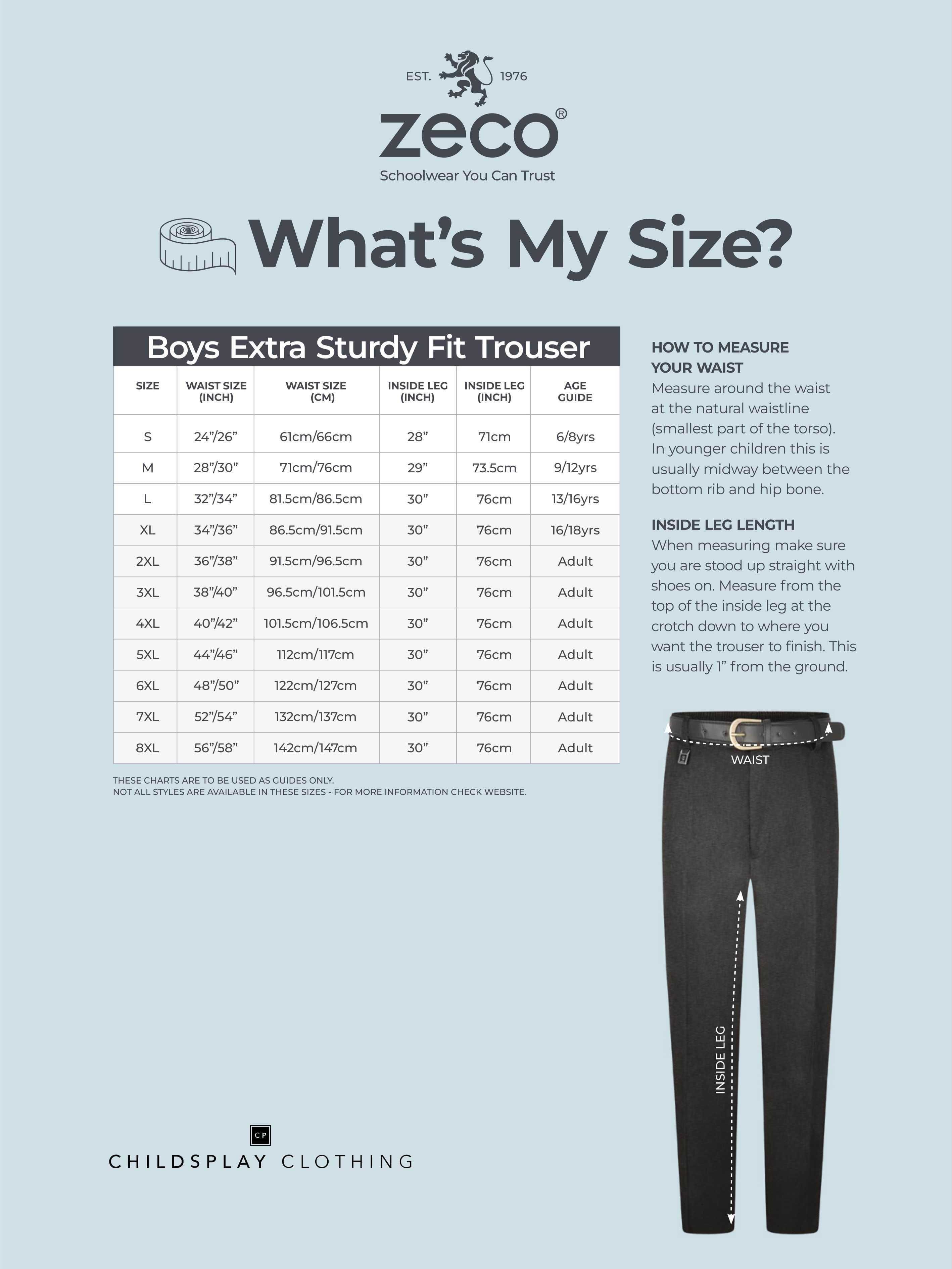 Zeco Boys School Extra Sturdy Fit Trousers in Grey