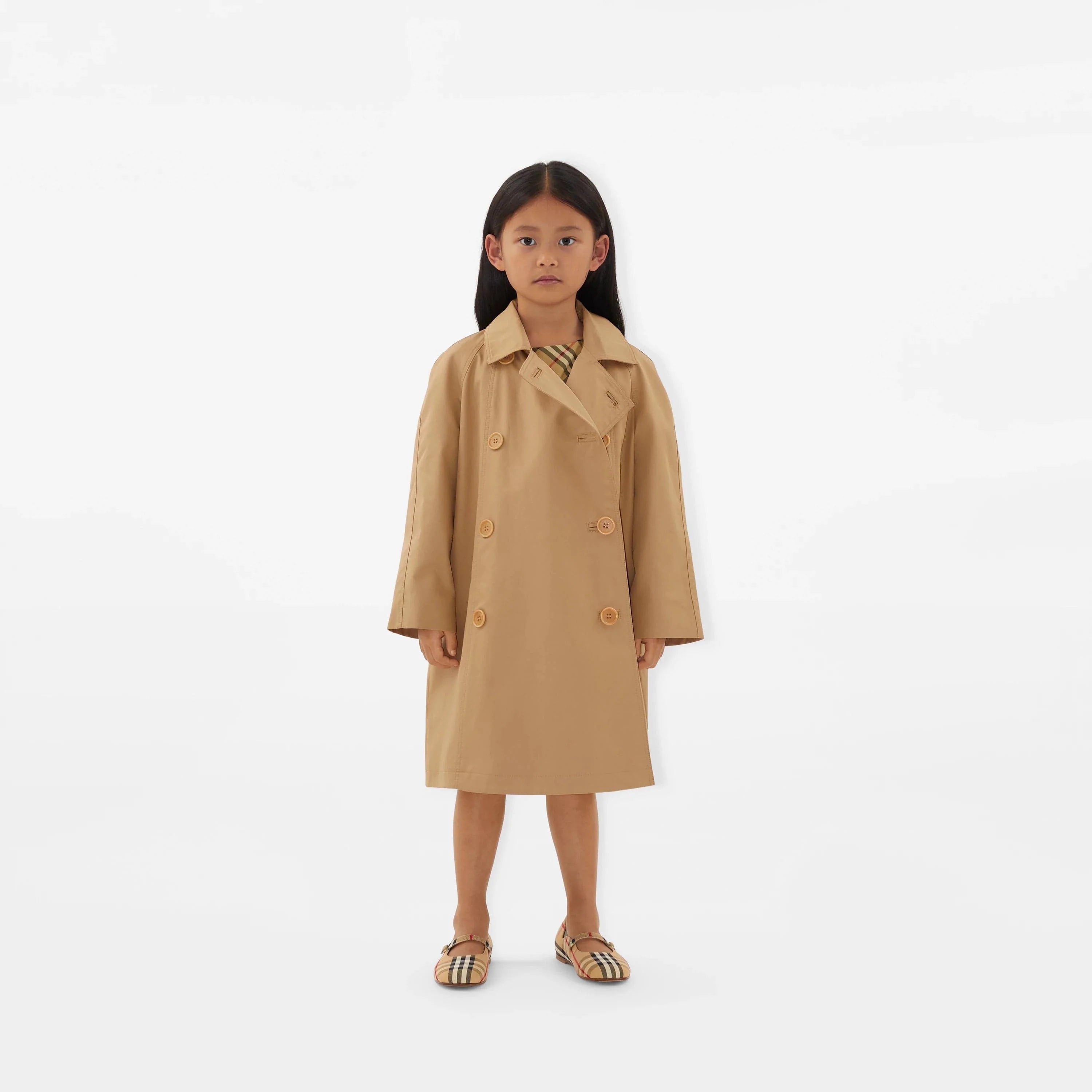 Burberry Girls Olivia Trench Coat in Beige