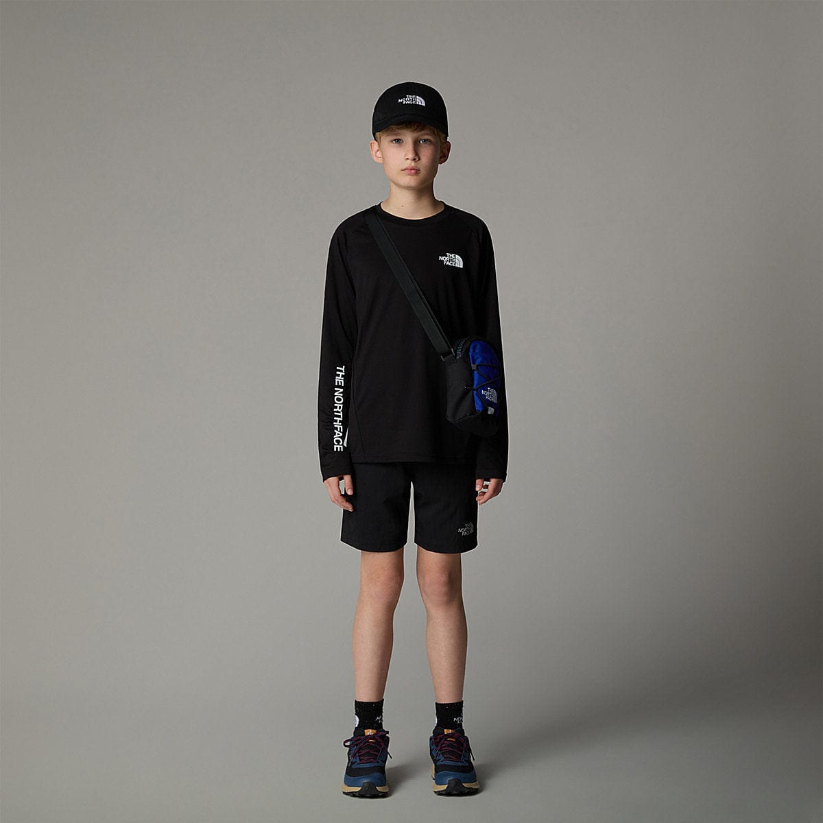 The North Face Kids Never Stop Long Sleeve T-Shirt in Black